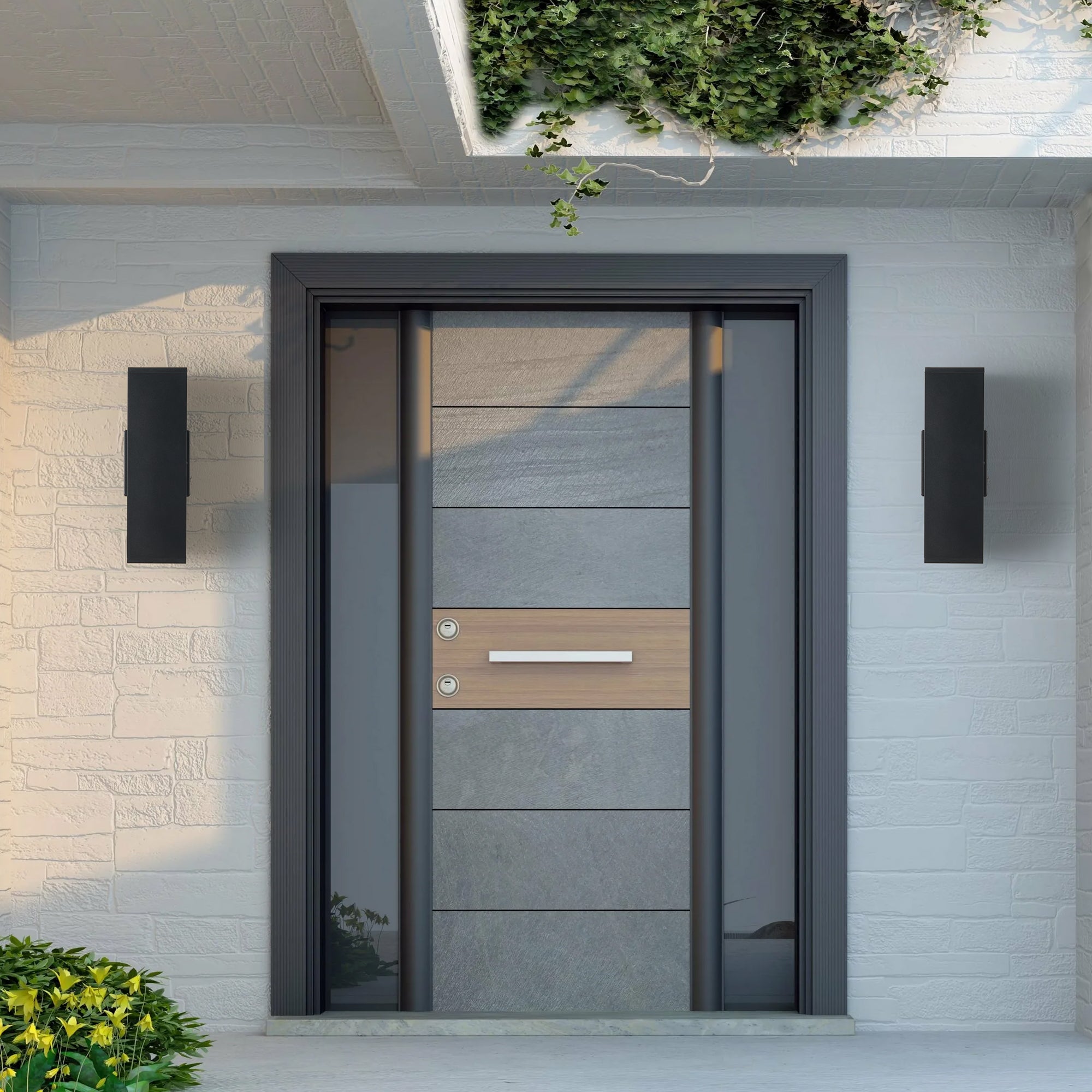 2 Pack Aluminum Modern Outdoor Wall Light