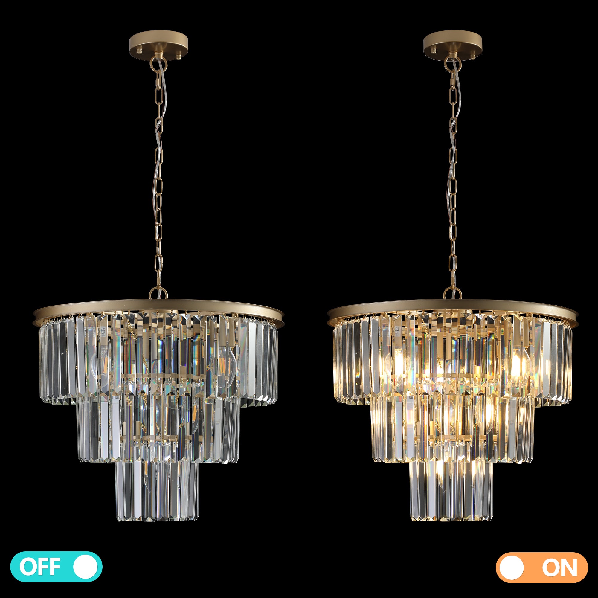 3-Tier Round Crystal Lighting Fixtures