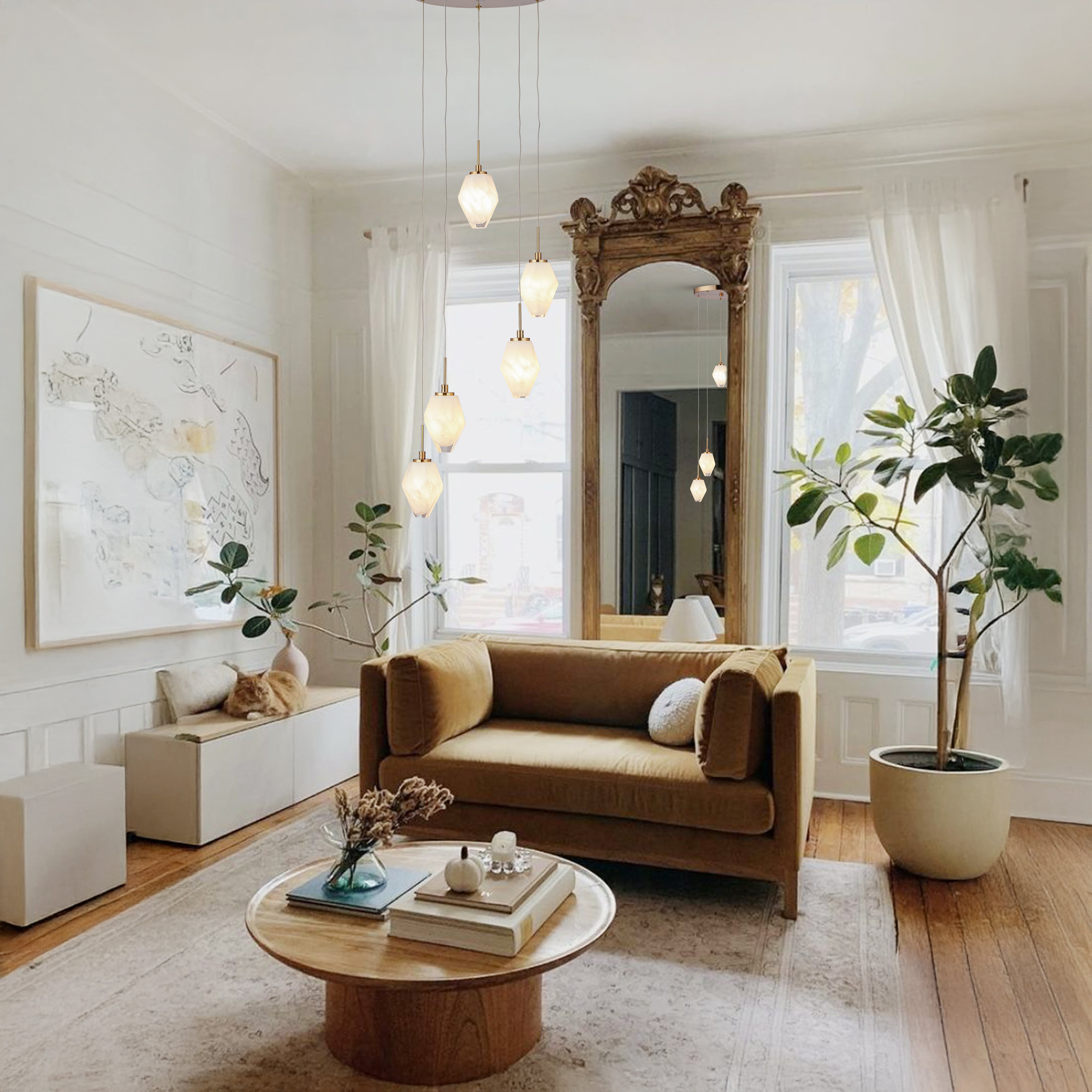 Bronze Handmade Glass Chandeliers