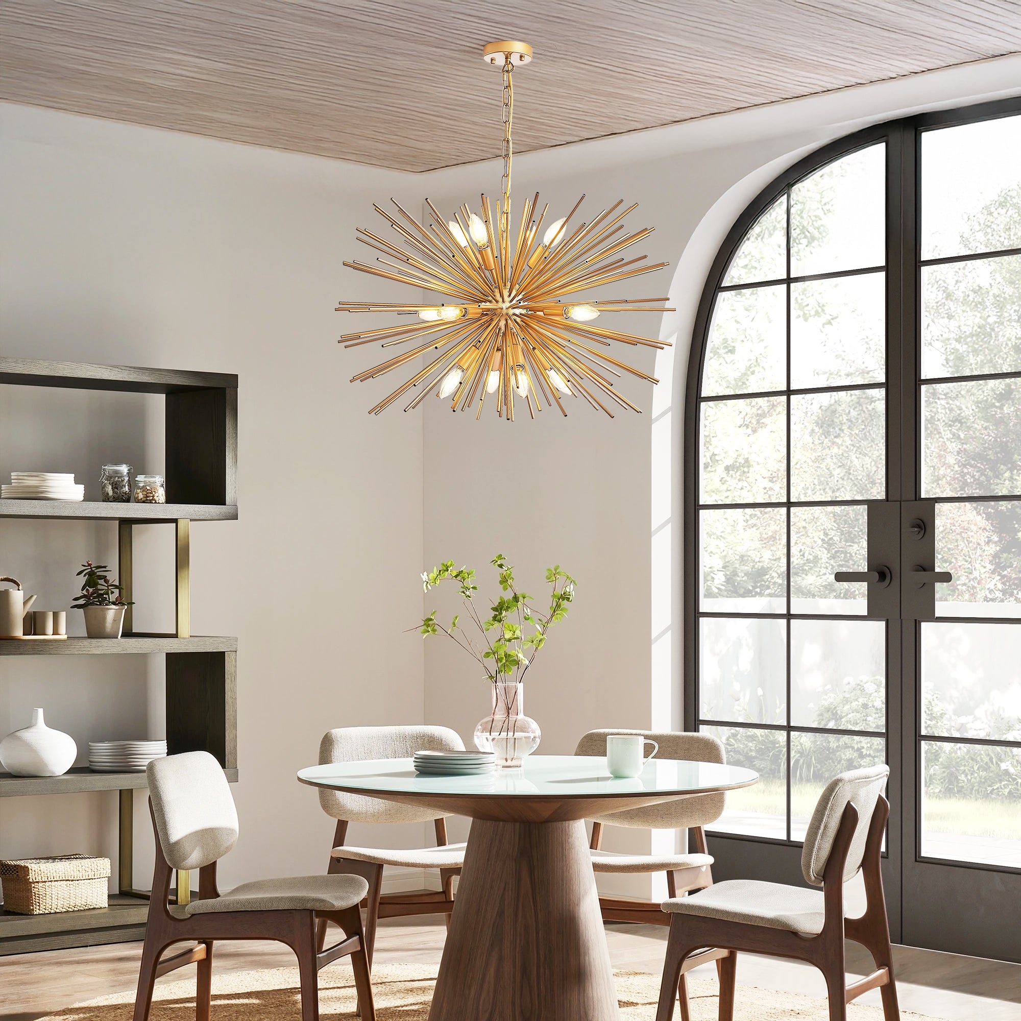 Gold Sputnik Solid Metal Light Fixture