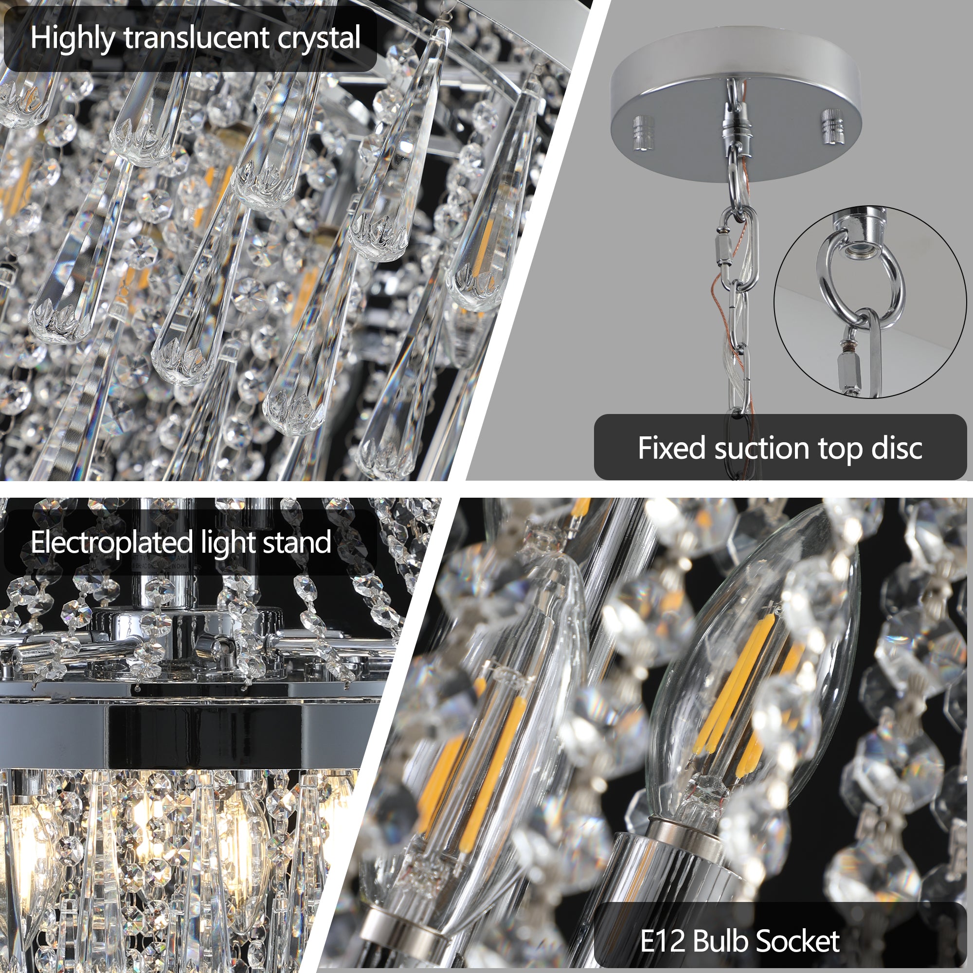 Crystal Empire Chandeliers Light Fixture