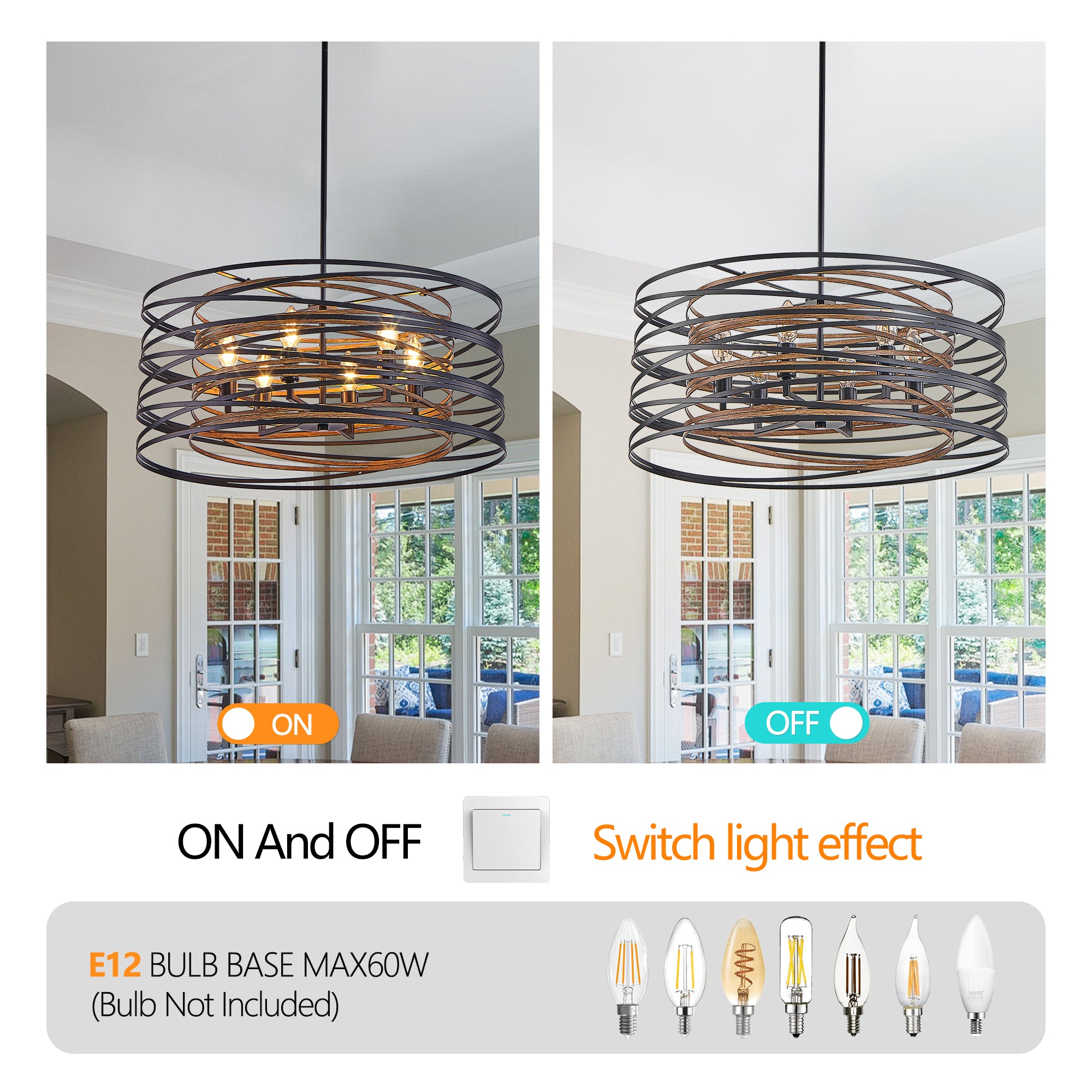 Black Walnut Farmhouse Pendant Light