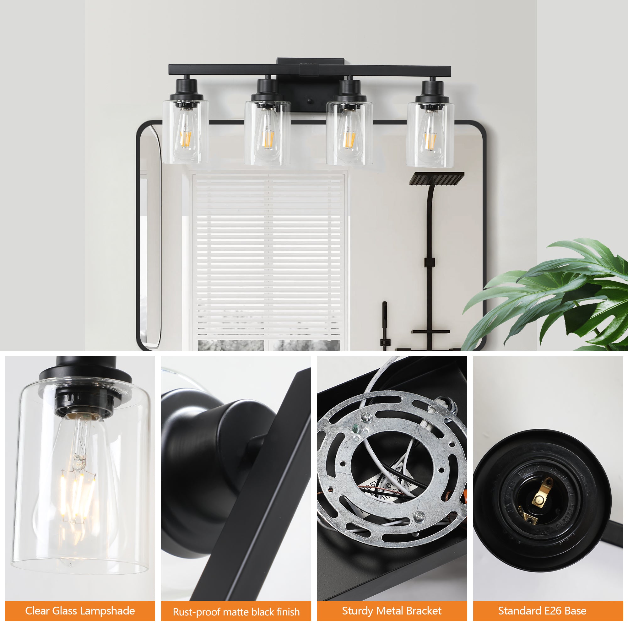 Modern Black Bathroom Vanity Light