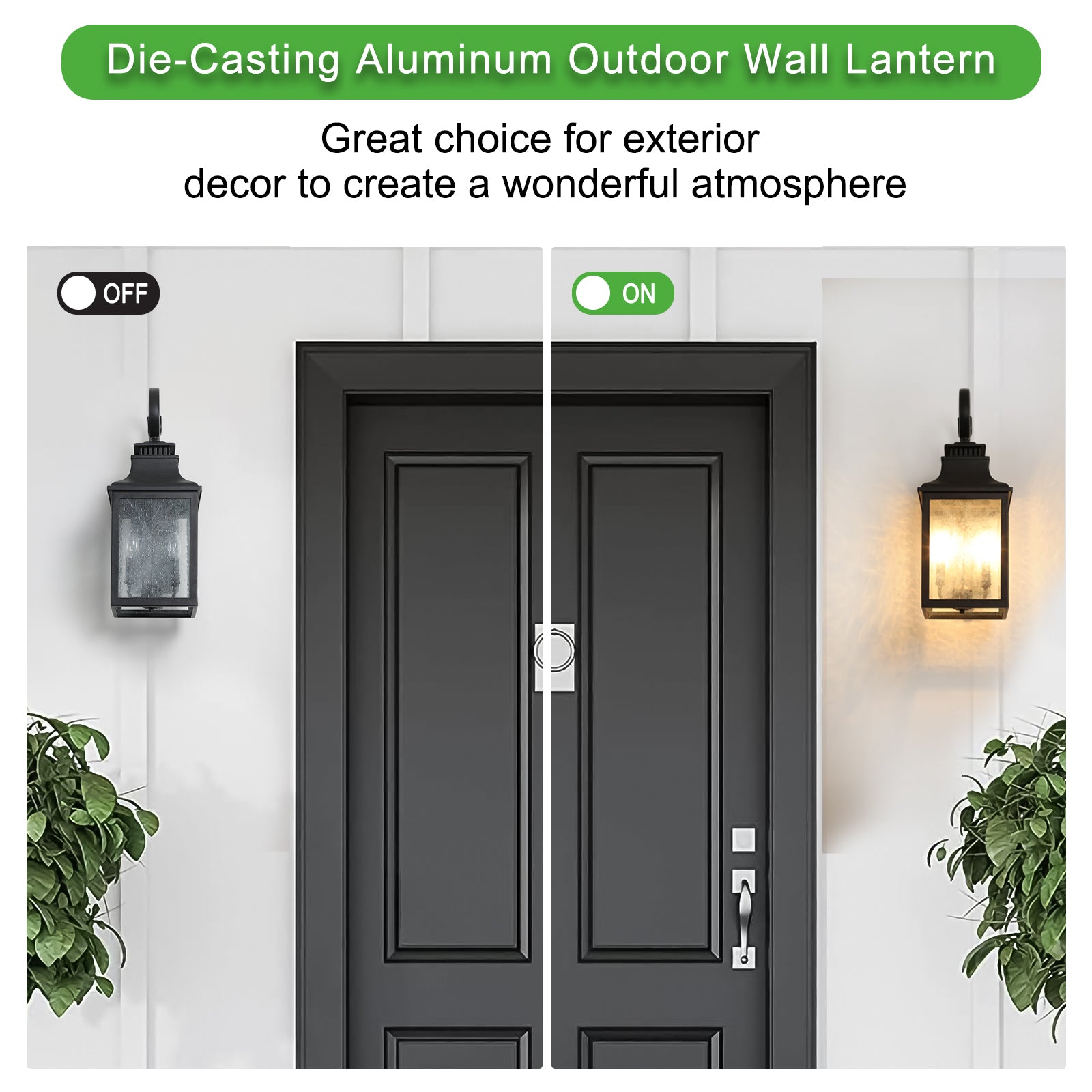 Seedy Glass Lantern Outdoor Wall Light Fixture