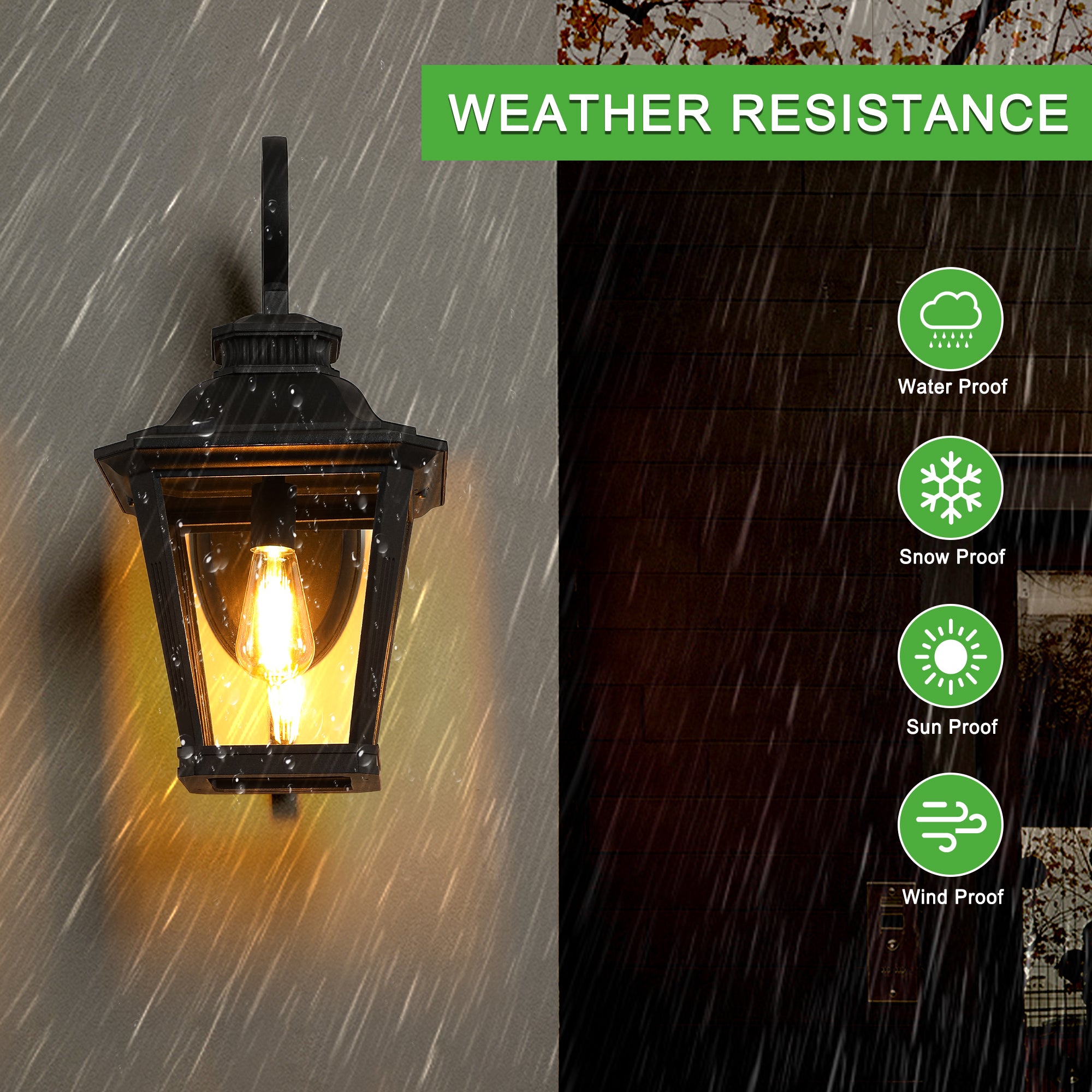 Waterproof Exterior Wall Lanterns with Glass