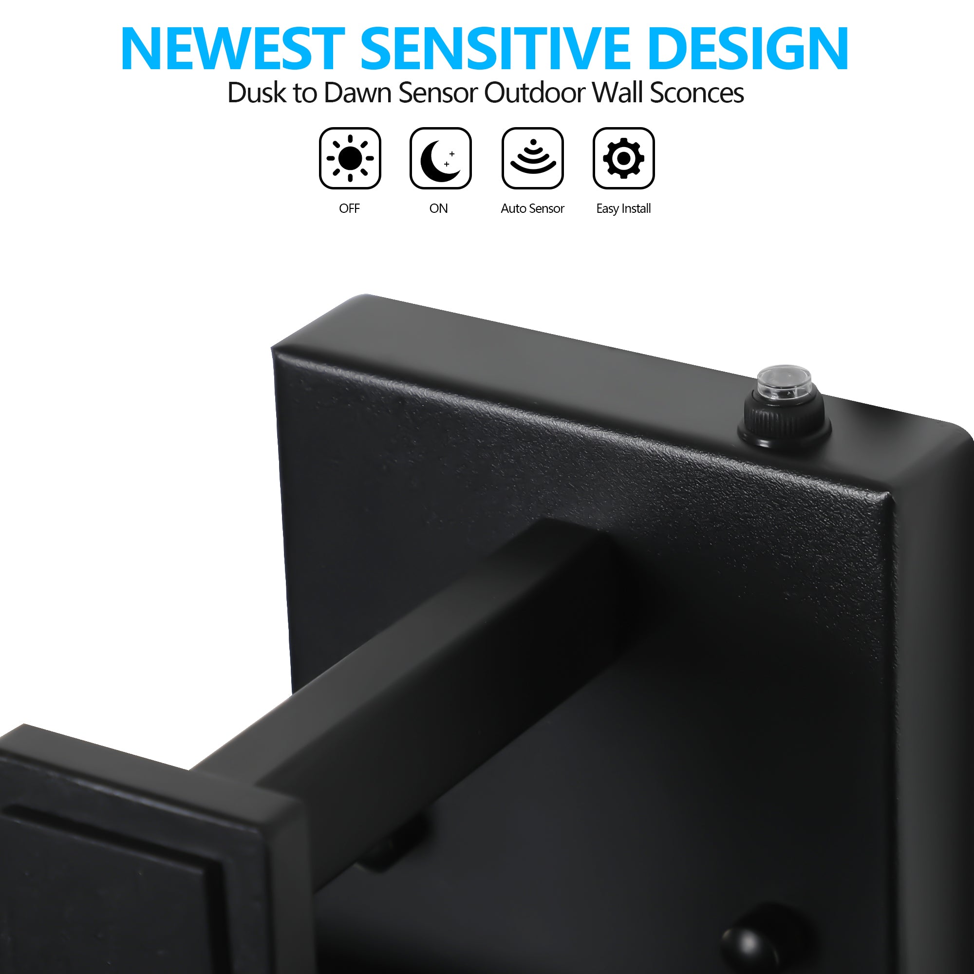 Outdoor Light Sense/Switch Contal Wall Light, 2 Packs