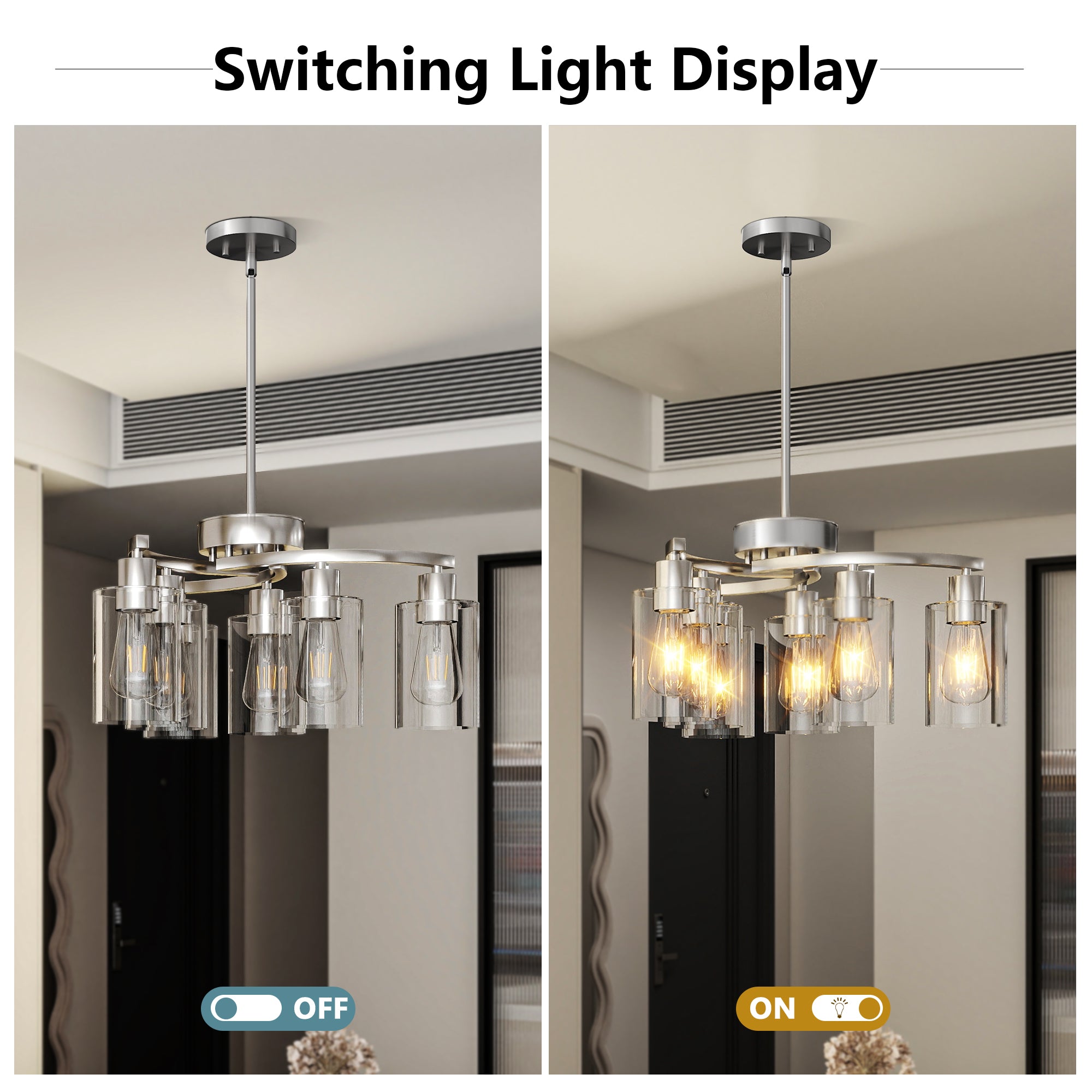 Modern Glass Pendant Light for Dining Room