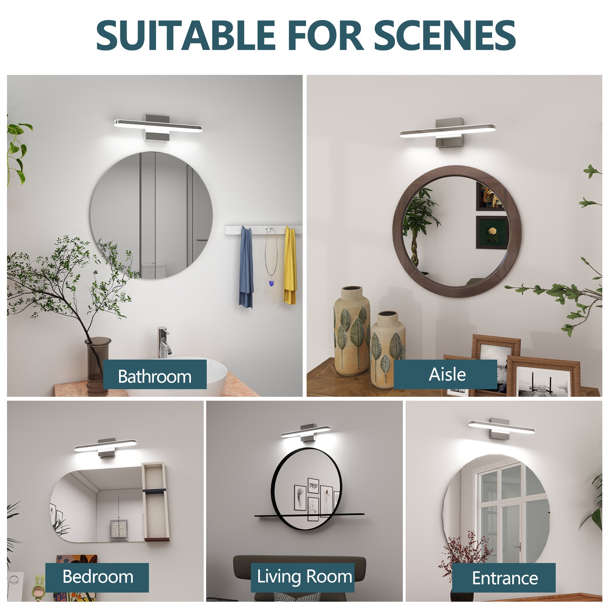 LED Modern Bathroom Light Fixtures Chrome