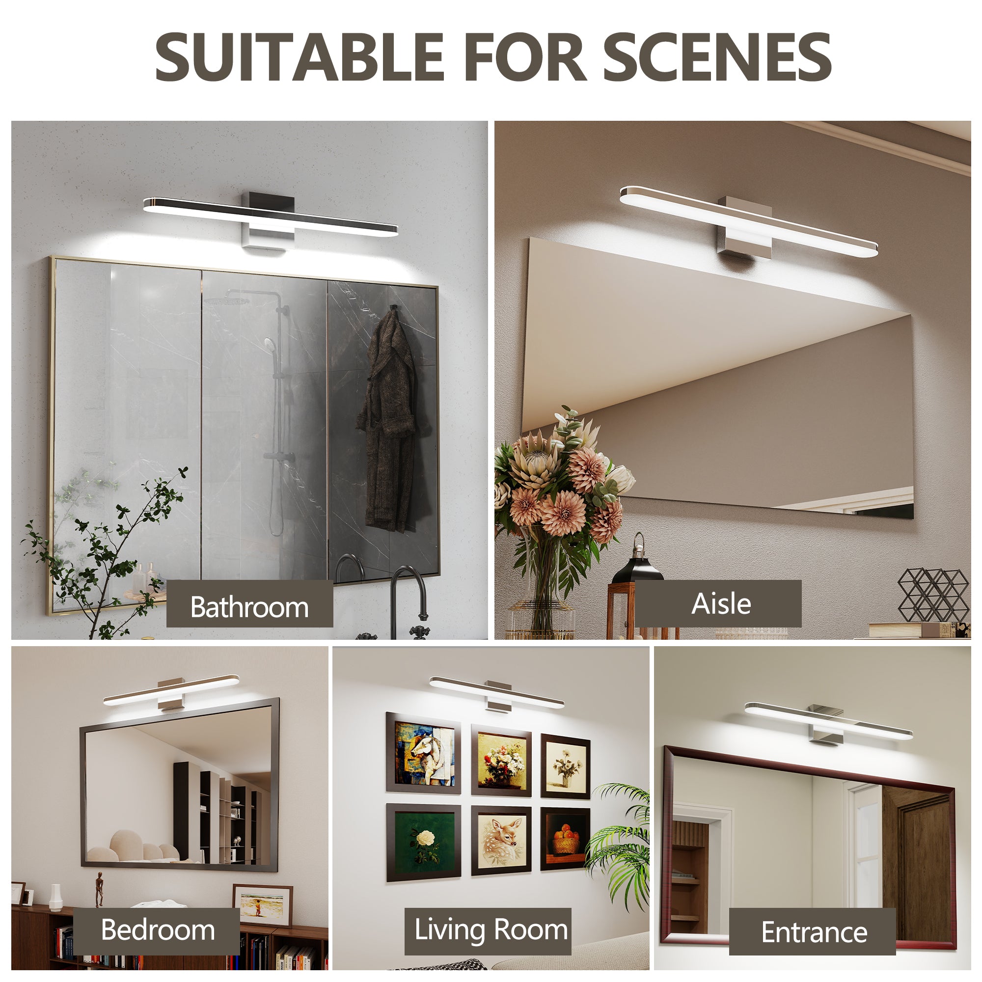 LED Modern Bathroom Light Fixtures Chrome