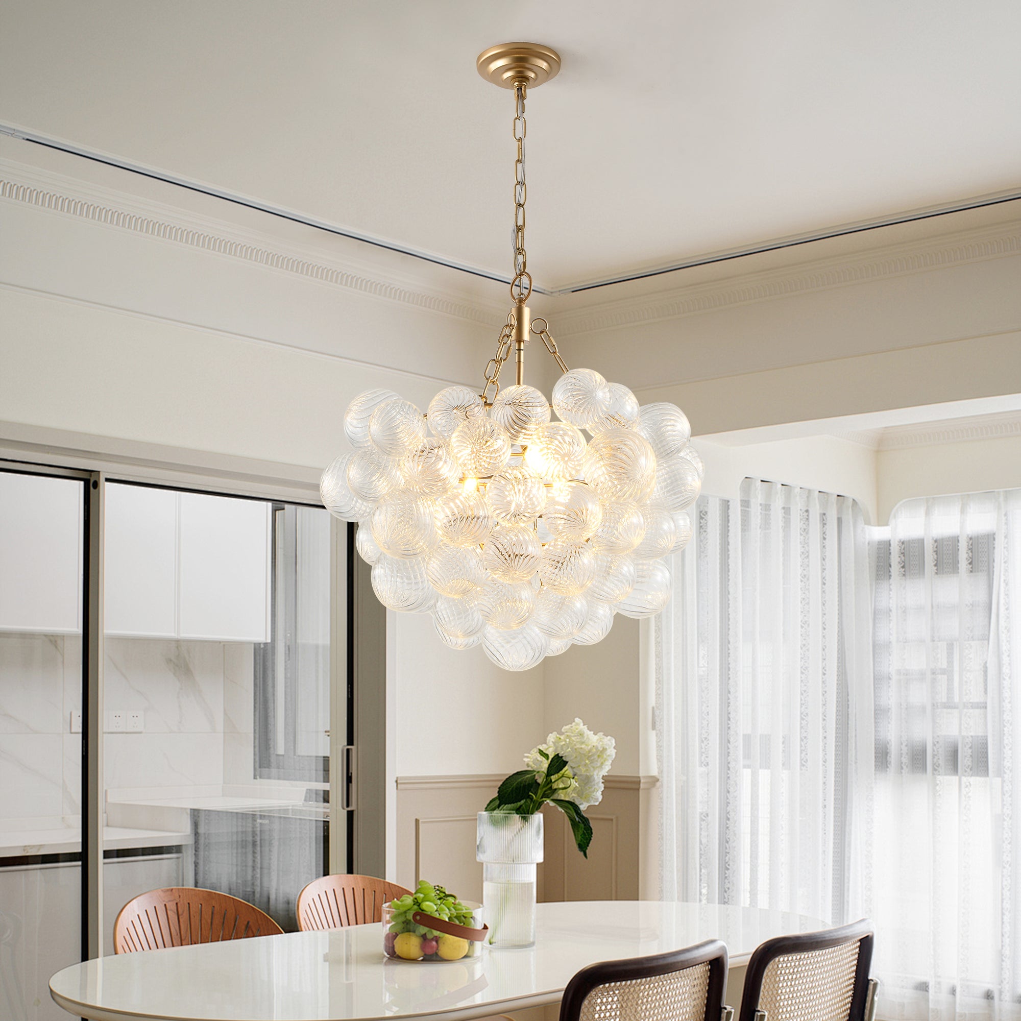 Bubble Ball Swirled Glass Pendant Light