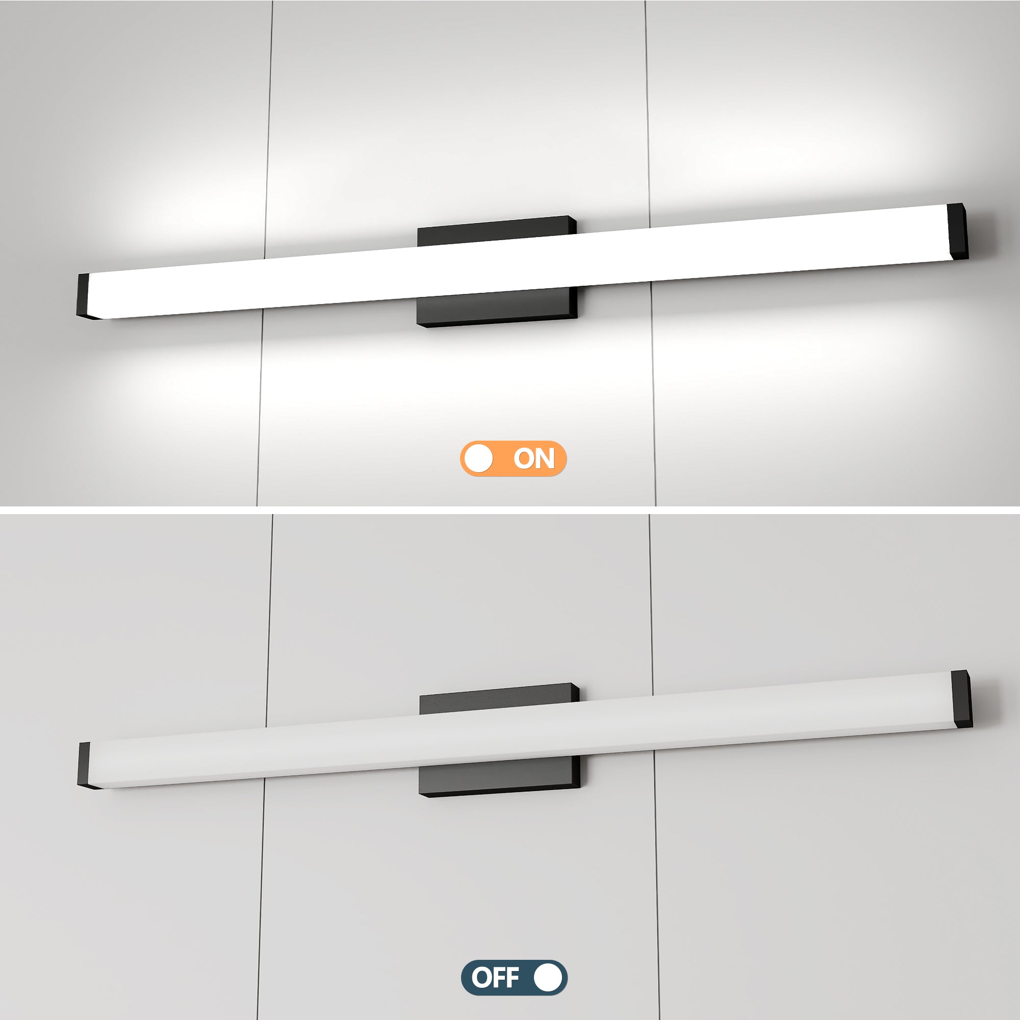 LED Bathroom Vanity Light Brushed Nickel Square