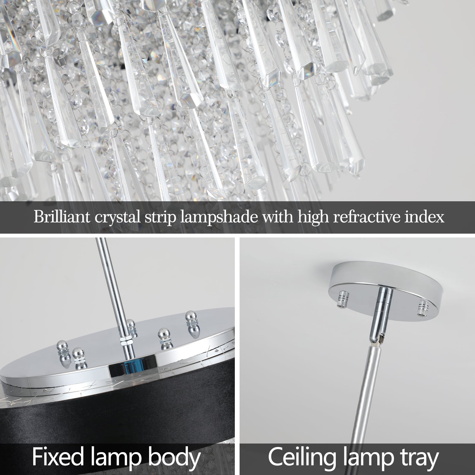 Modern Luxury Black Crystal Chandelier