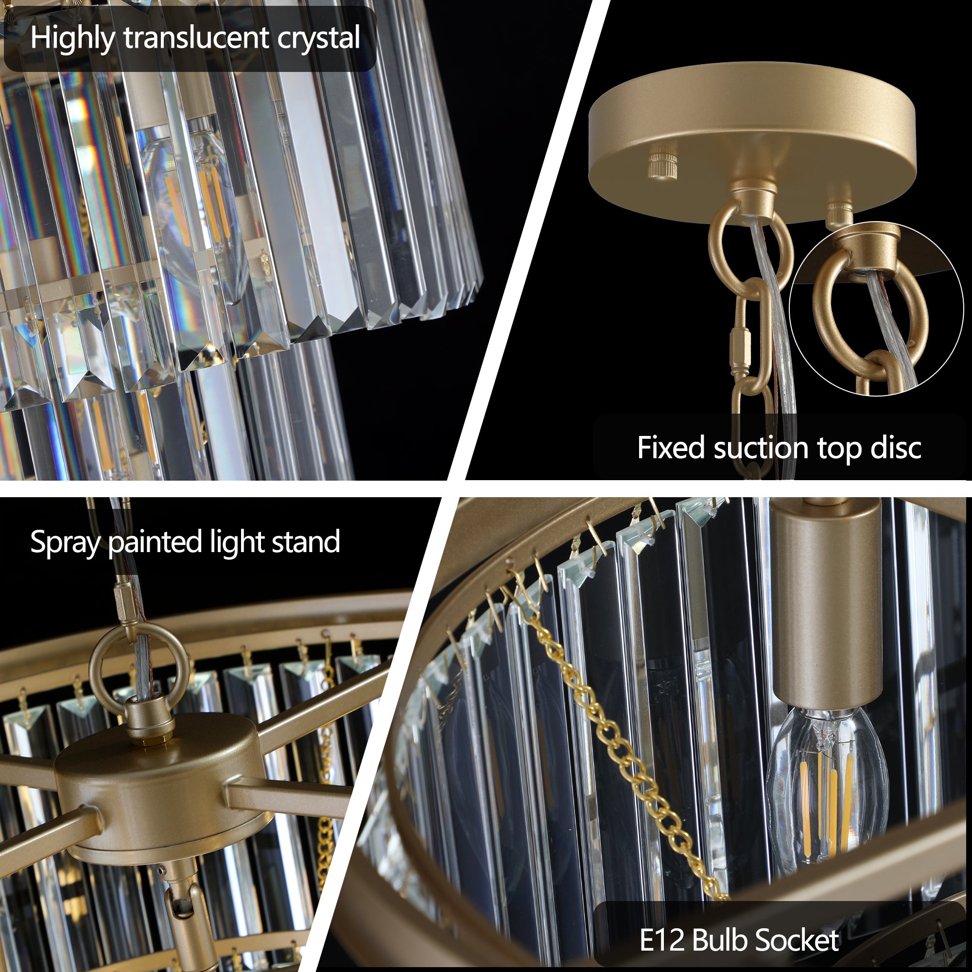 3-Tier Round Crystal Lighting Fixtures