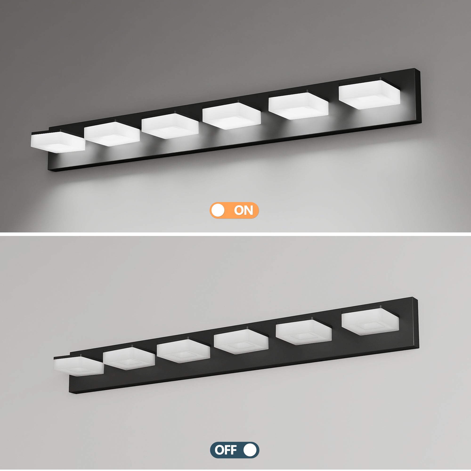 LED Modern Black Bathroom Wall Lighting Fixtures