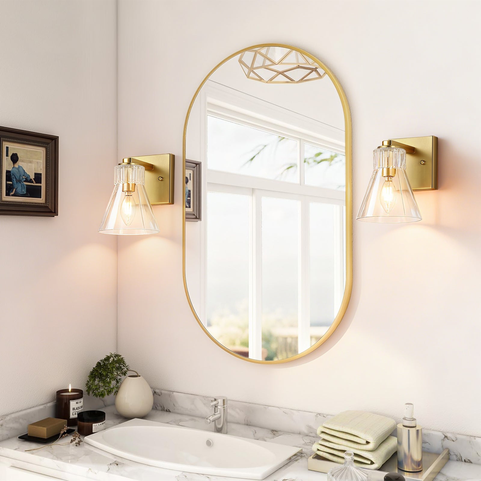 Modern Wall Light for Bathroom, Foyer, 2 Packs