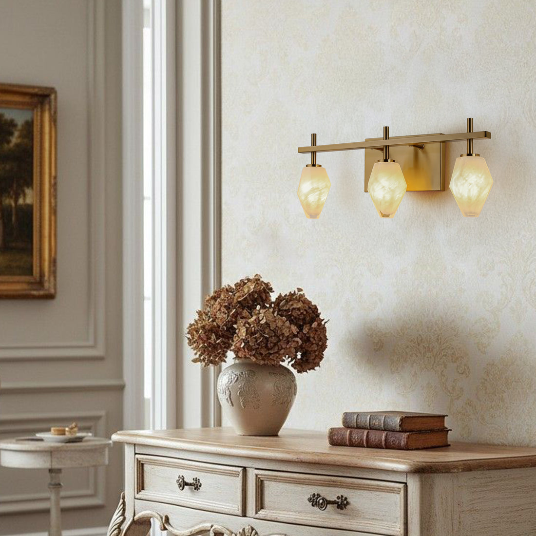 Modern Handmade Glass Wall Light Antique Brass Finish