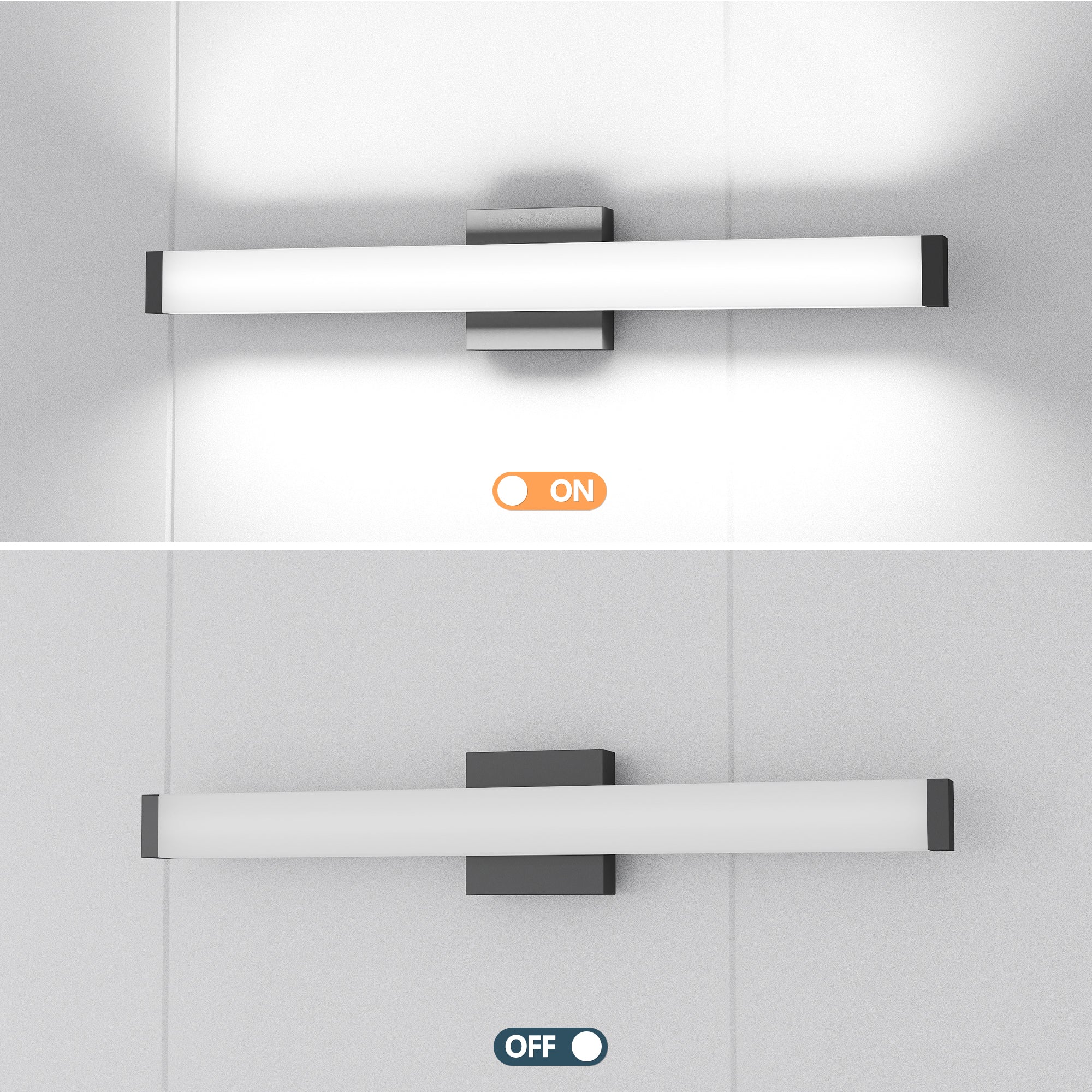 LED Bathroom Vanity Light Brushed Nickel Square