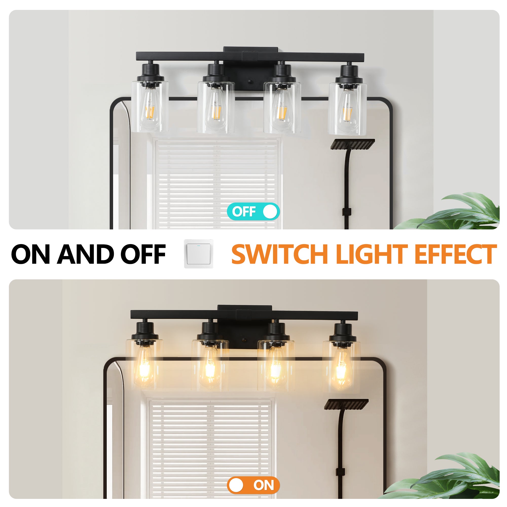 Modern Black Bathroom Vanity Light