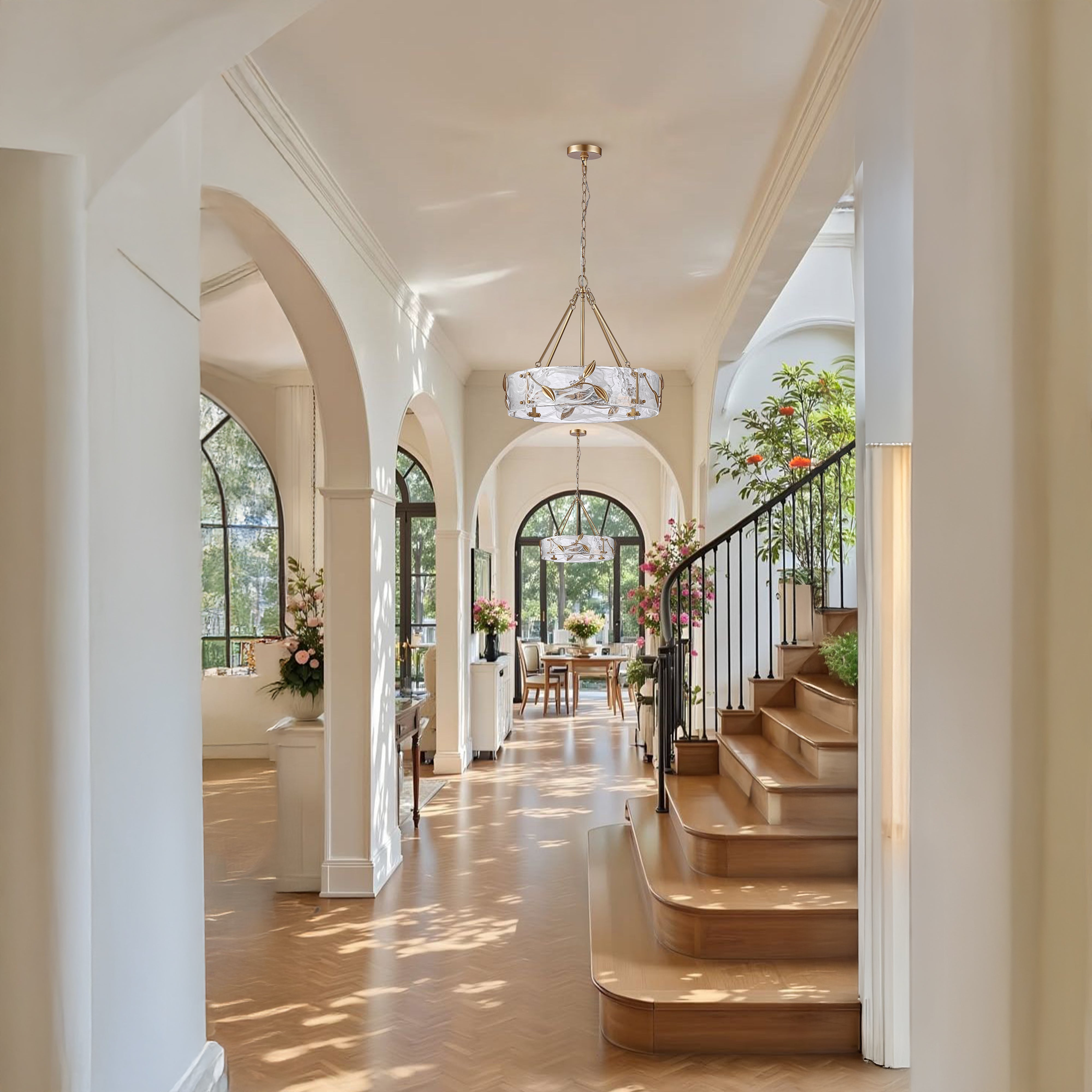 Handmade Glass Round Shape Pendant Light