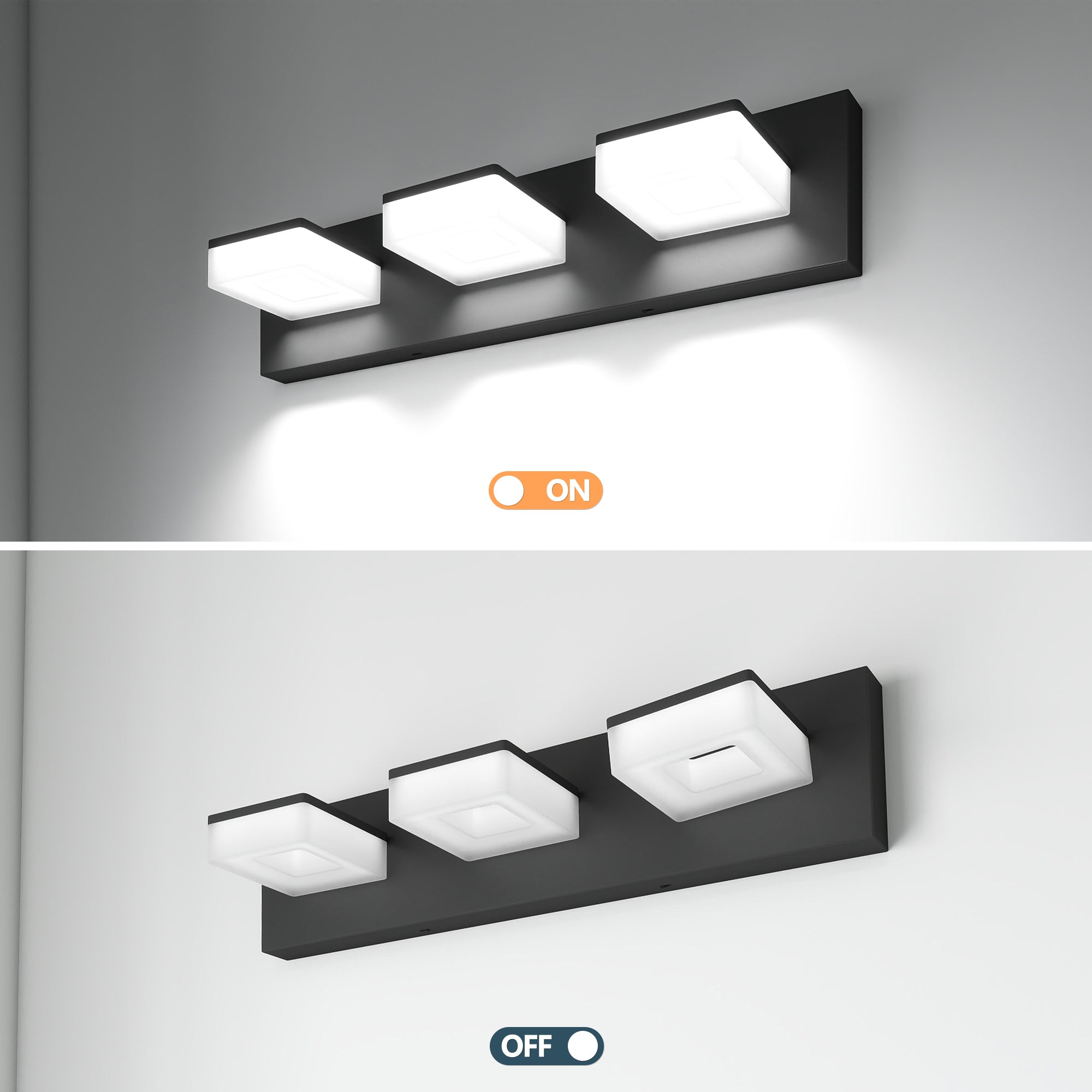 LED Modern Black Bathroom Wall Lighting Fixtures