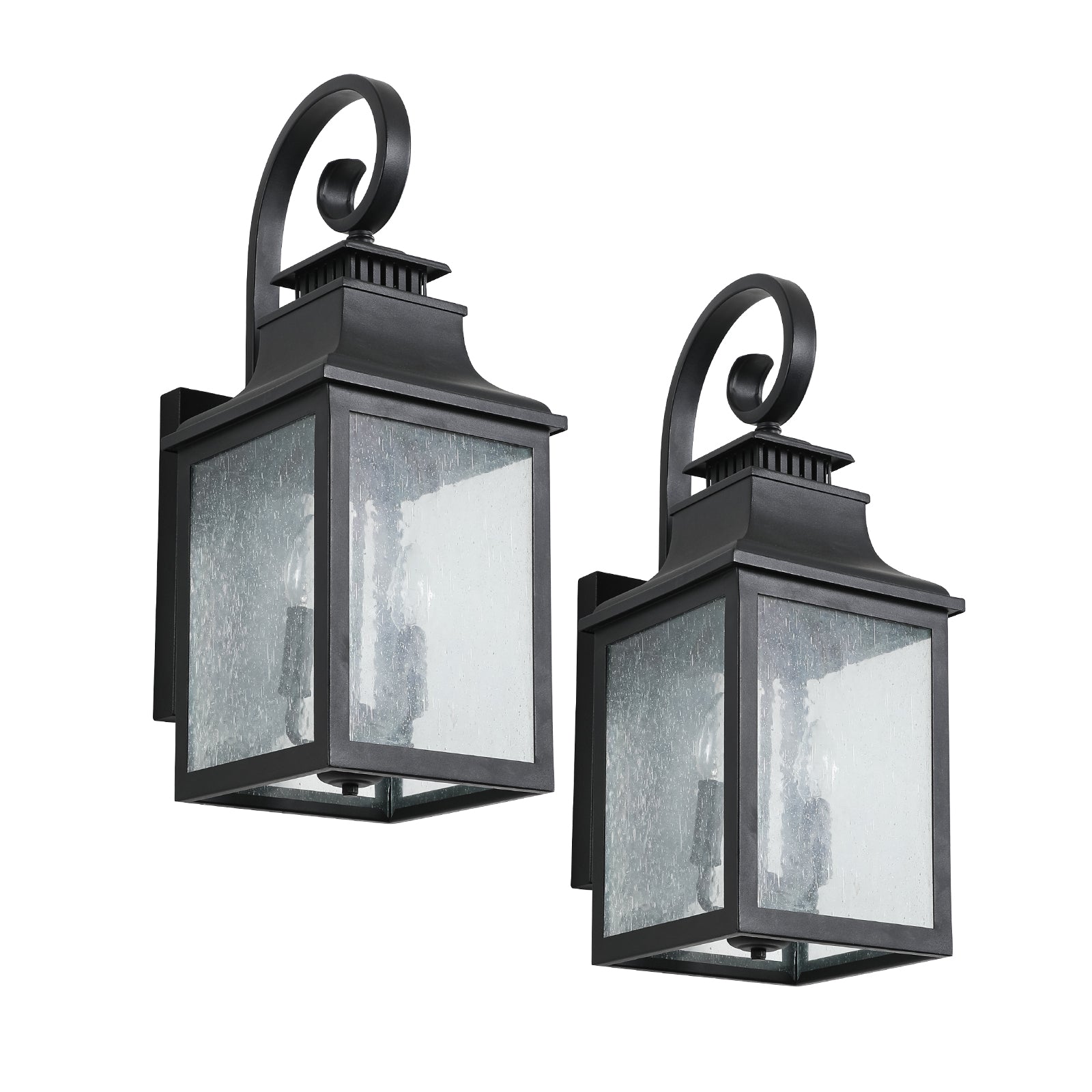 Seedy Glass Lantern Outdoor Wall Light Fixture