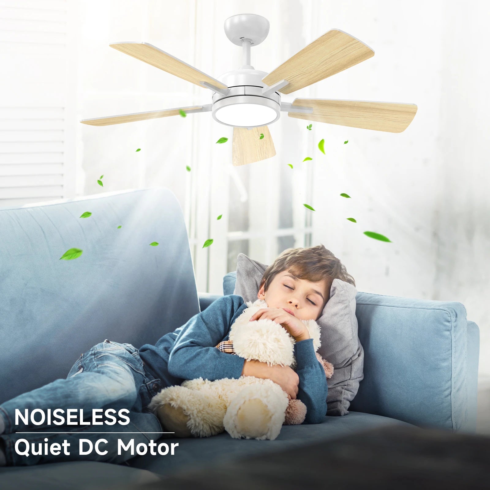 T5 46" Downrod LED Ceiling Fan with Back Light