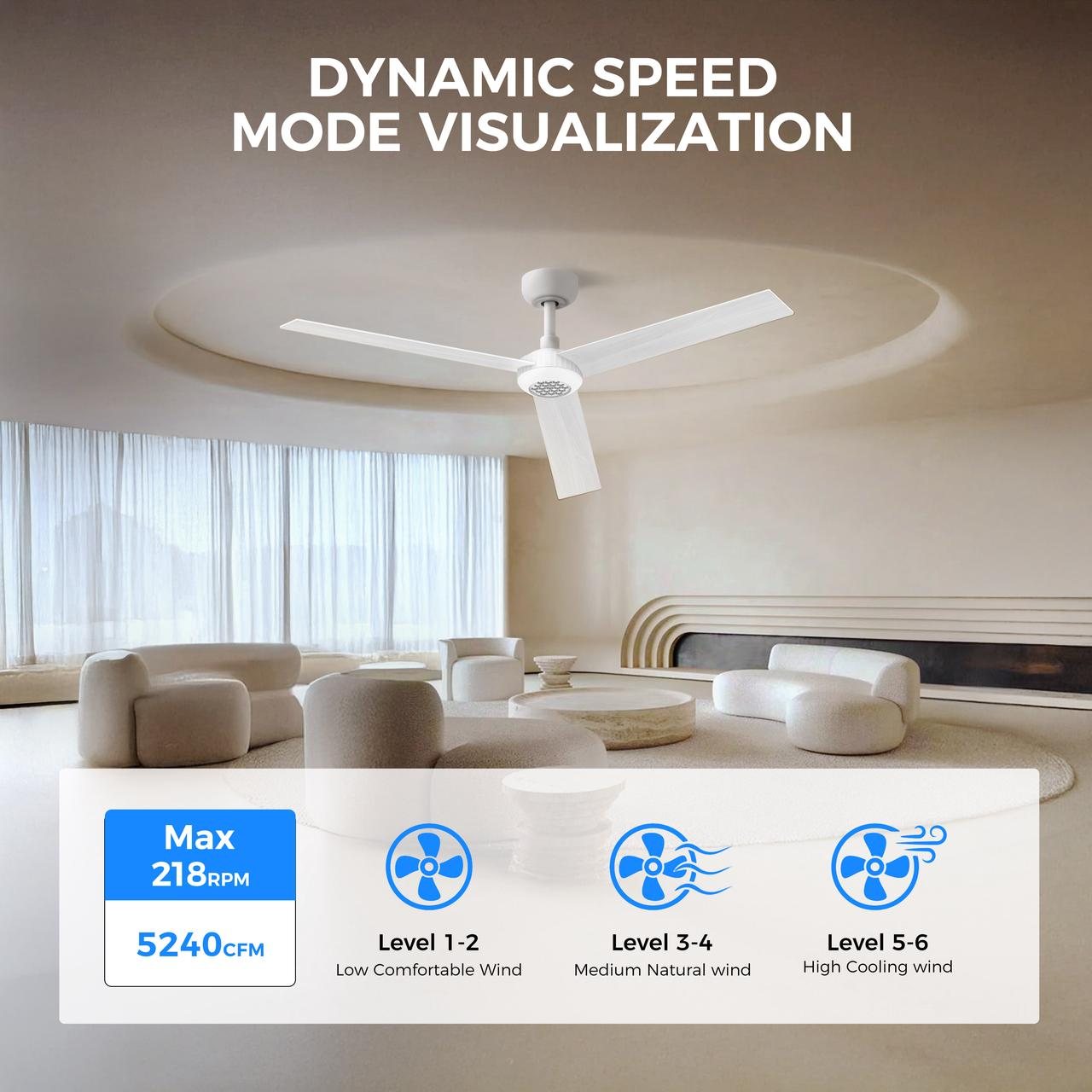 X3 52 Inch LED Ceiling Fan, Plywood Double Side Blades
