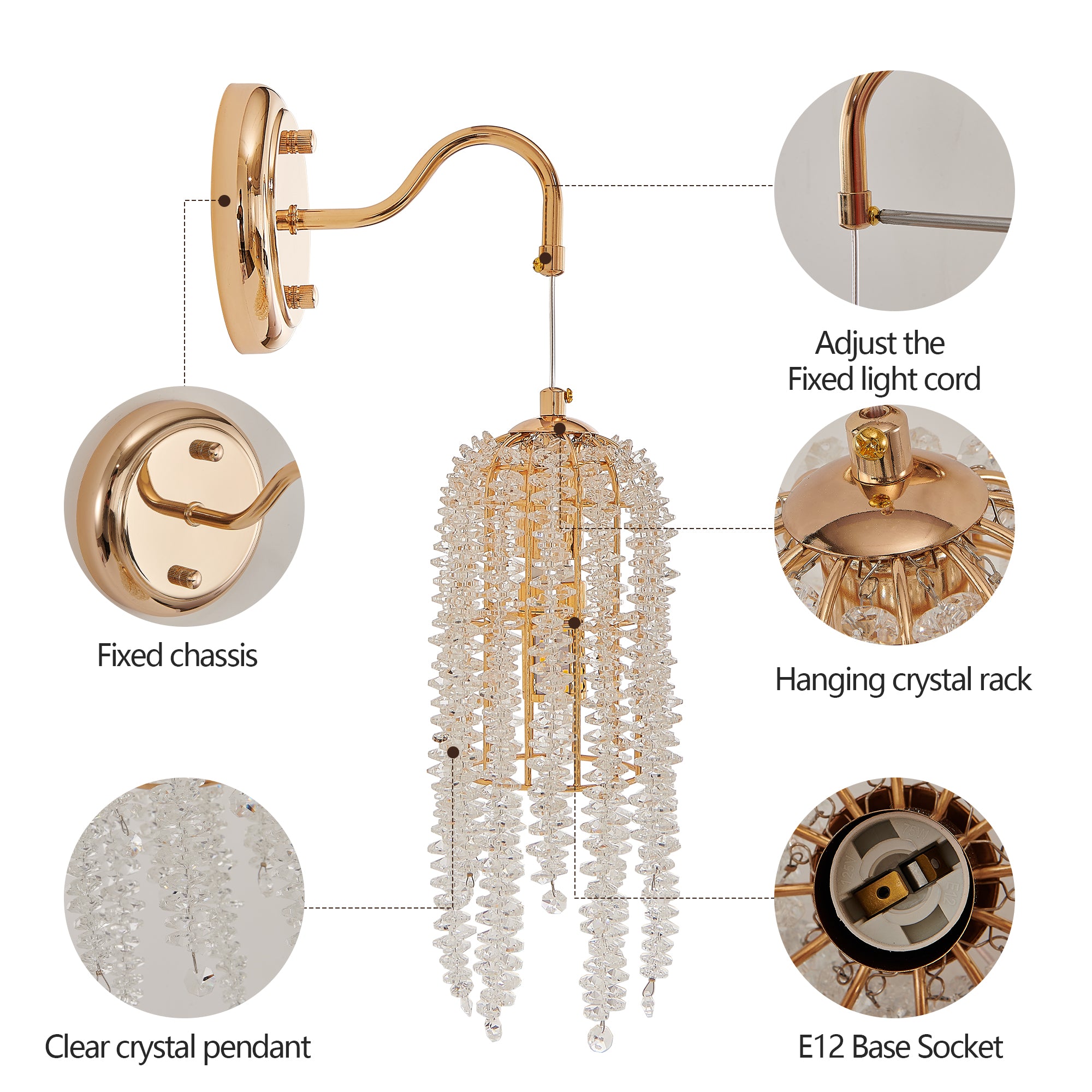 Crystal Beads Modern Cascading Light Fixtures