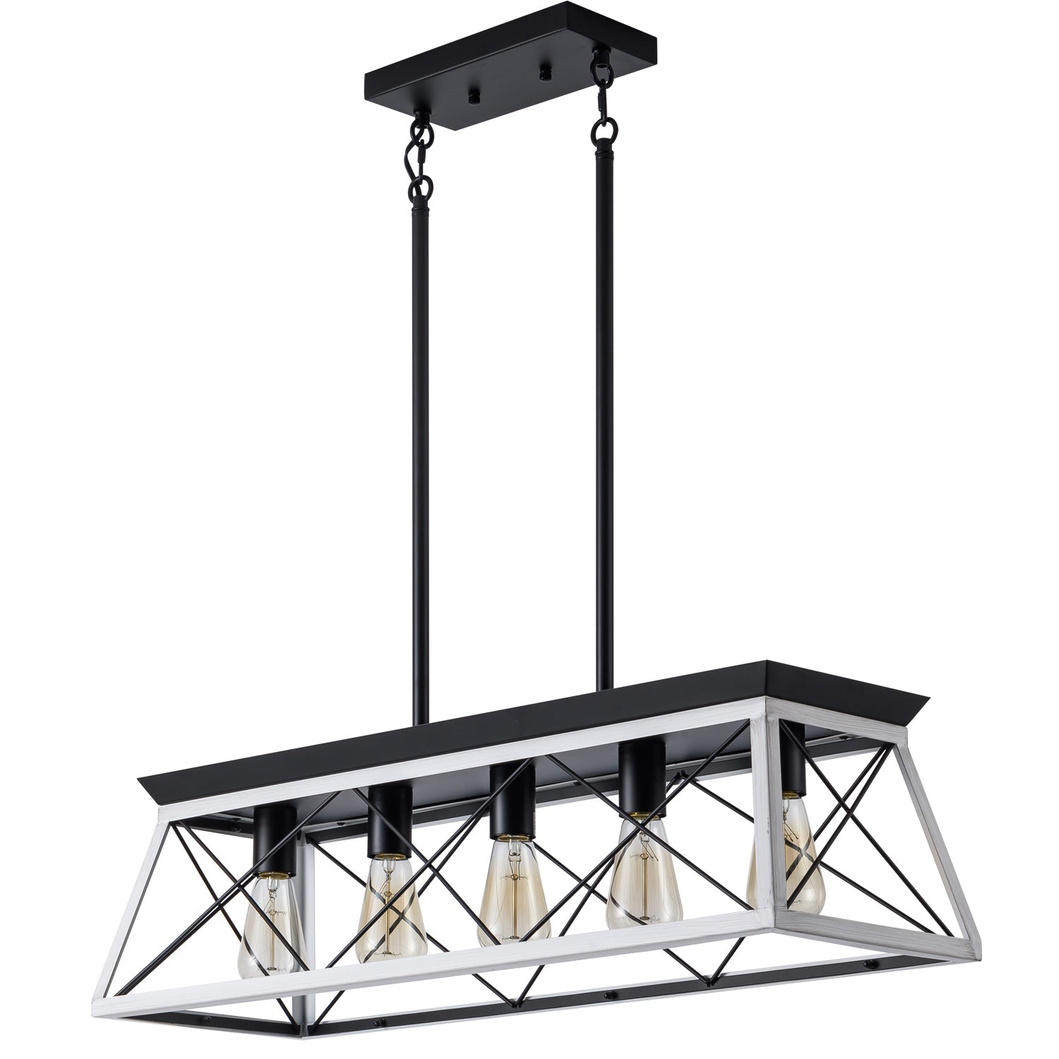 Rectangle Farmhouse Style Chandelier Iron Frame