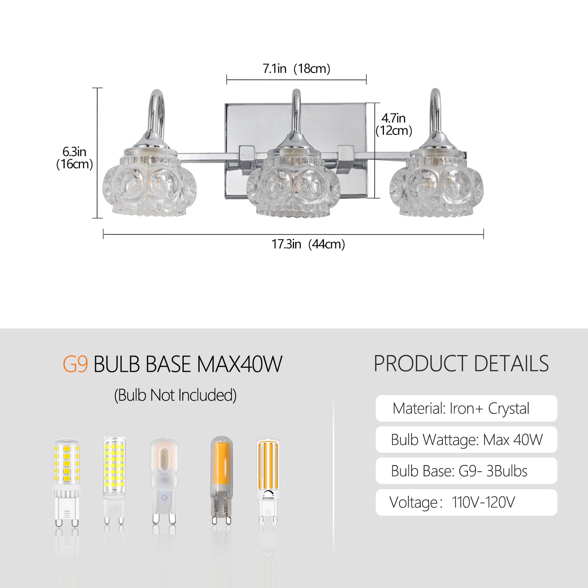 Retro Bathroom Vanity Light Fixture