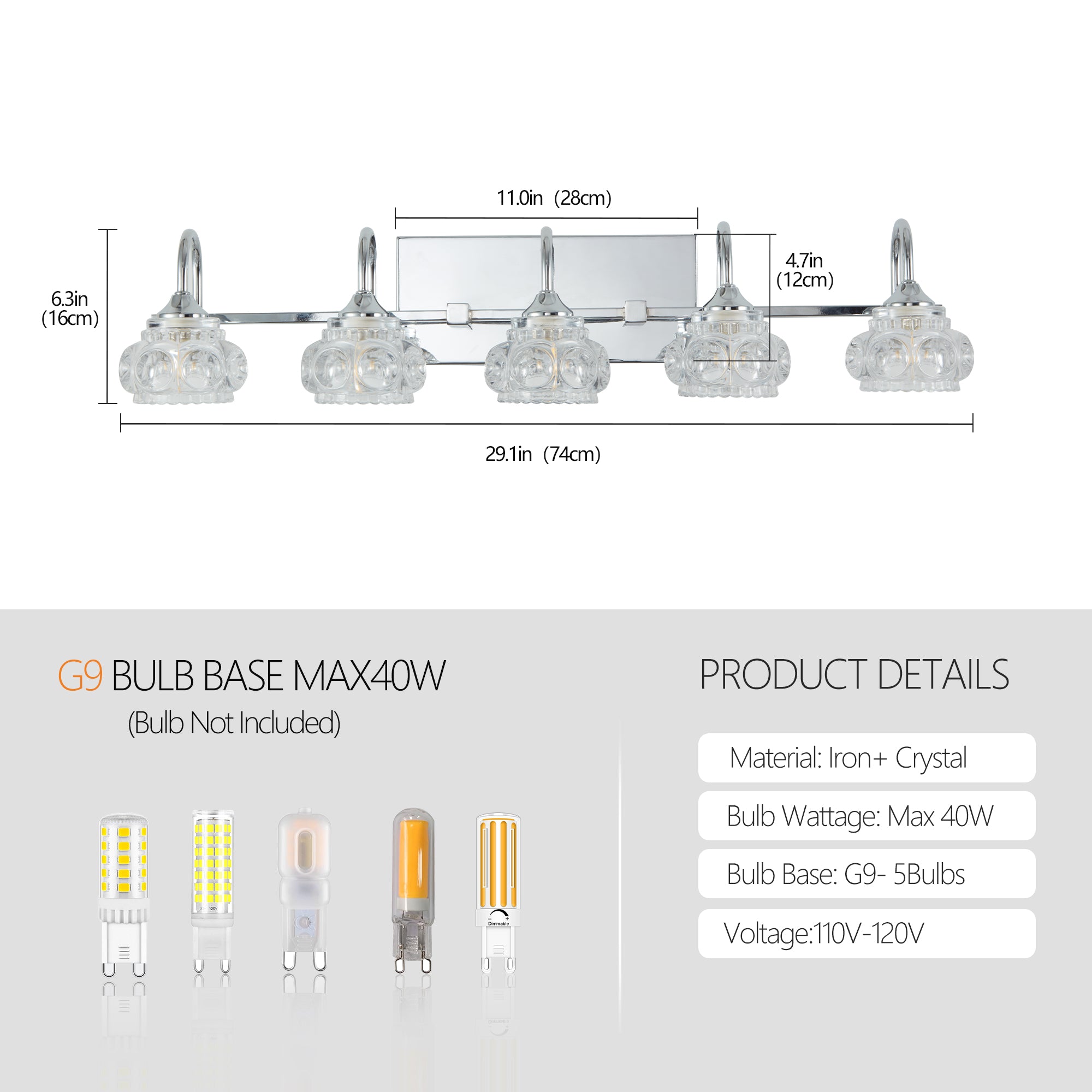 Retro Bathroom Vanity Light Fixture