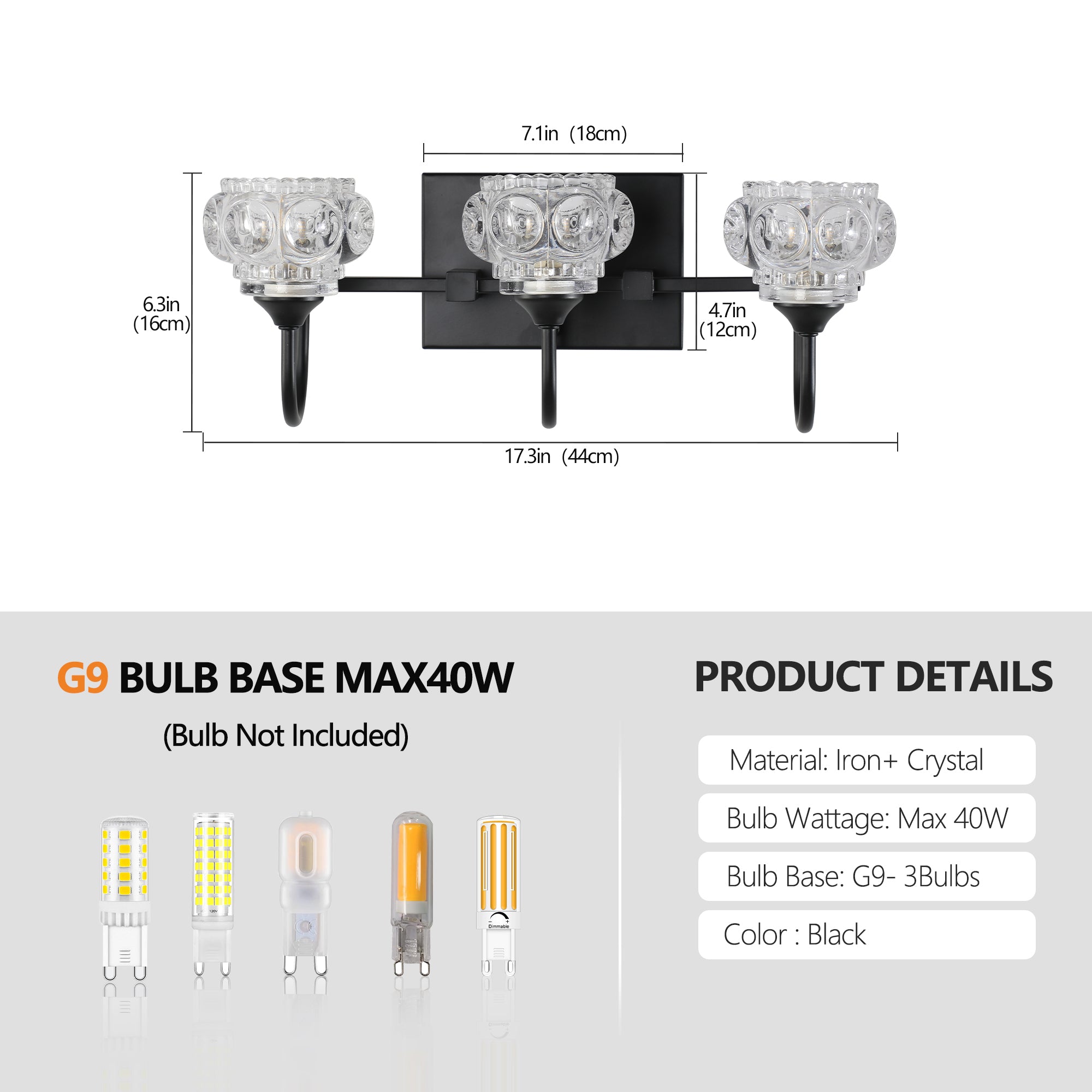 Retro Bathroom Vanity Light Fixture