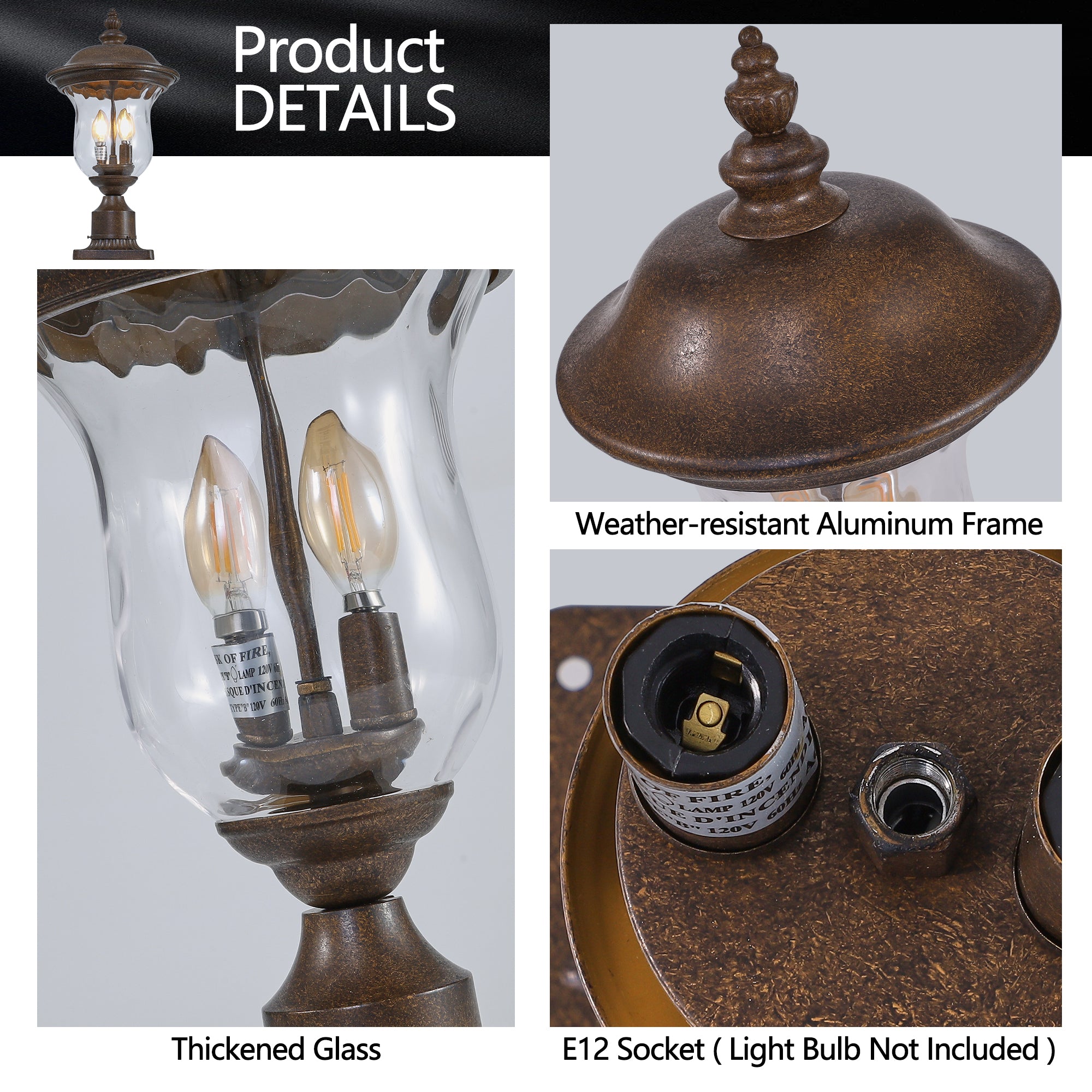 Exterior Waterproof Lantern Porch Light