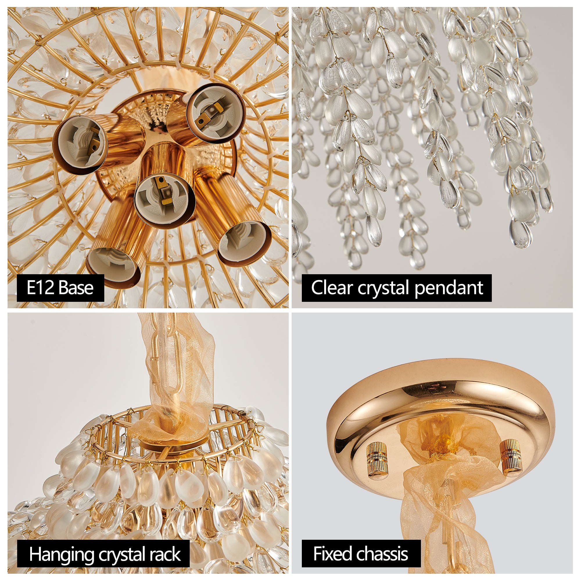 Elegant Crystal Vintage Waterfall Design Lights