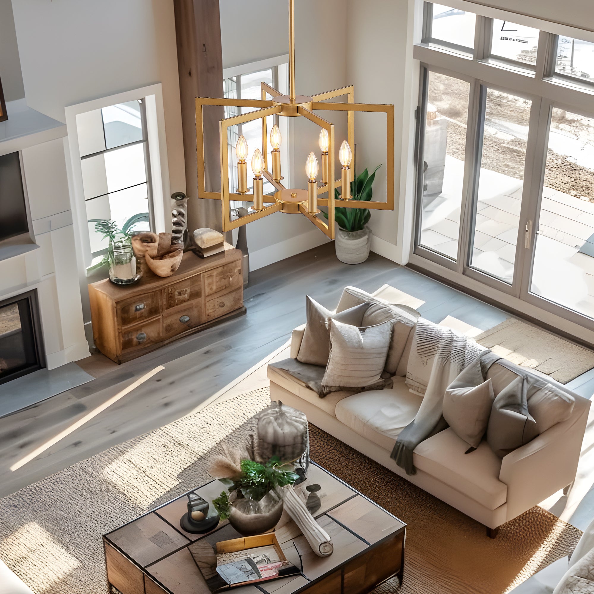 Geometric Metal Modern Industrial Light Fixture