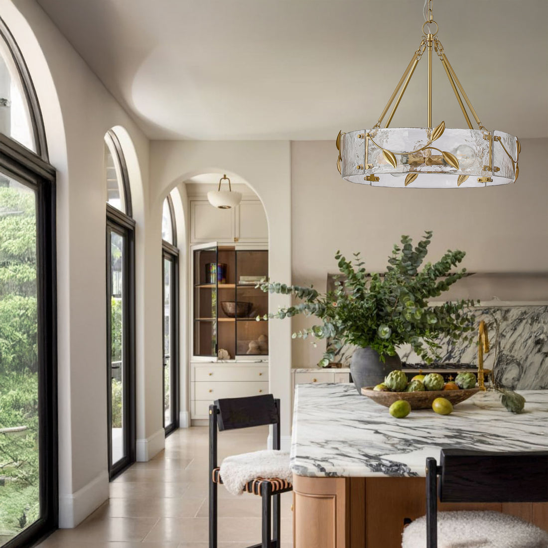 Handmade Glass Round Shape Pendant Light