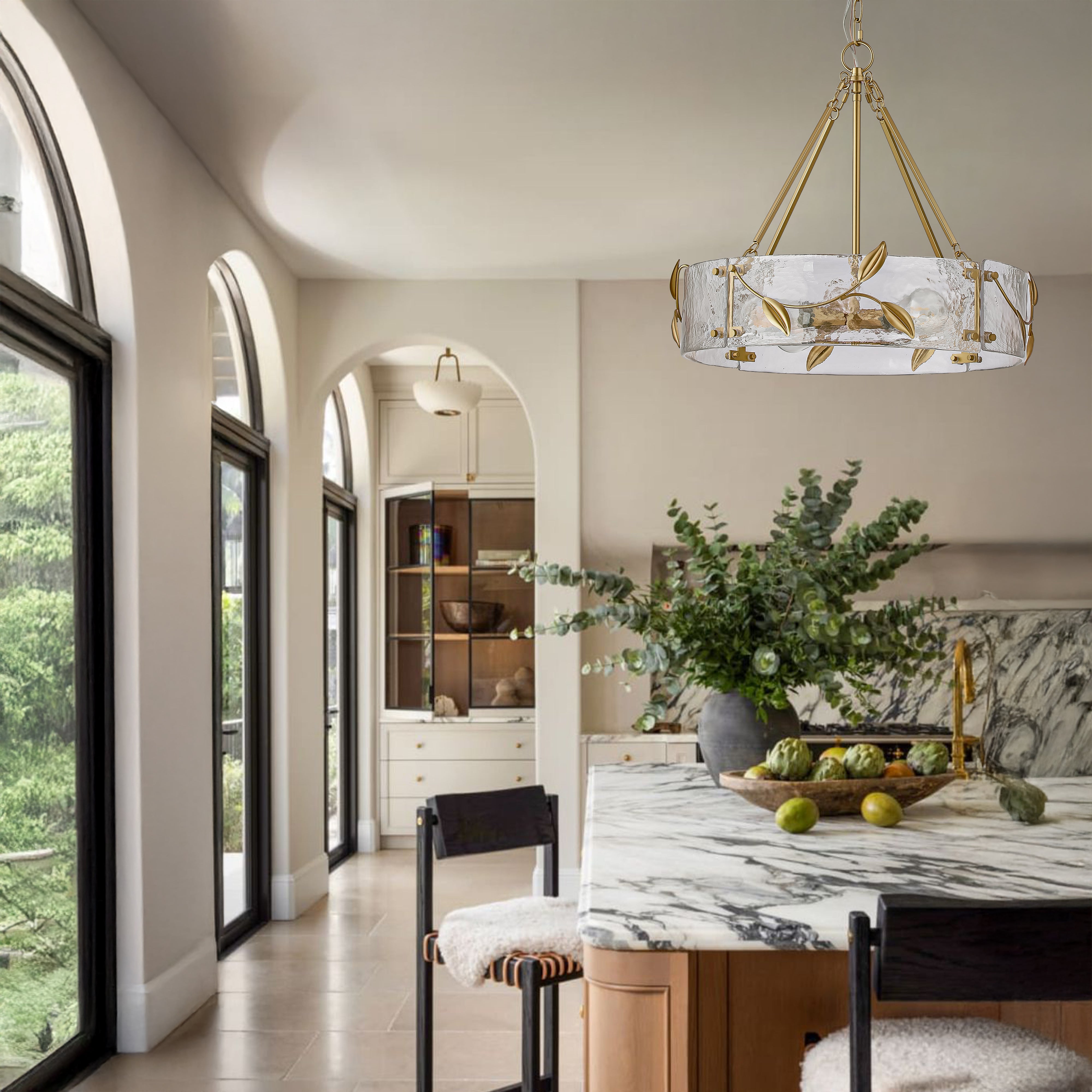 Handmade Glass Round Shape Pendant Light