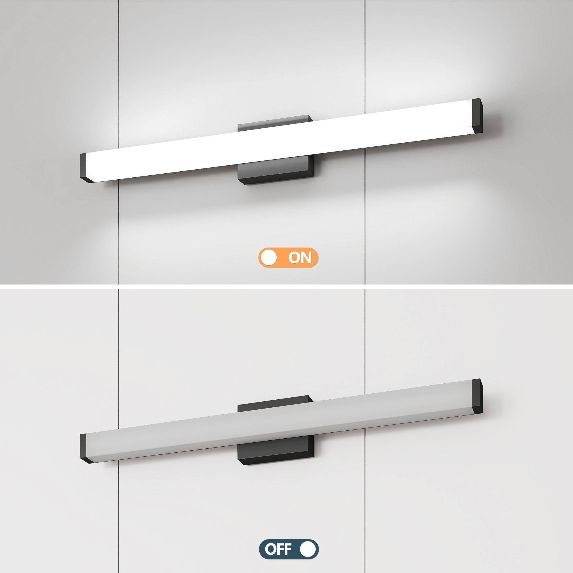LED Bathroom Vanity Light Brushed Nickel Square