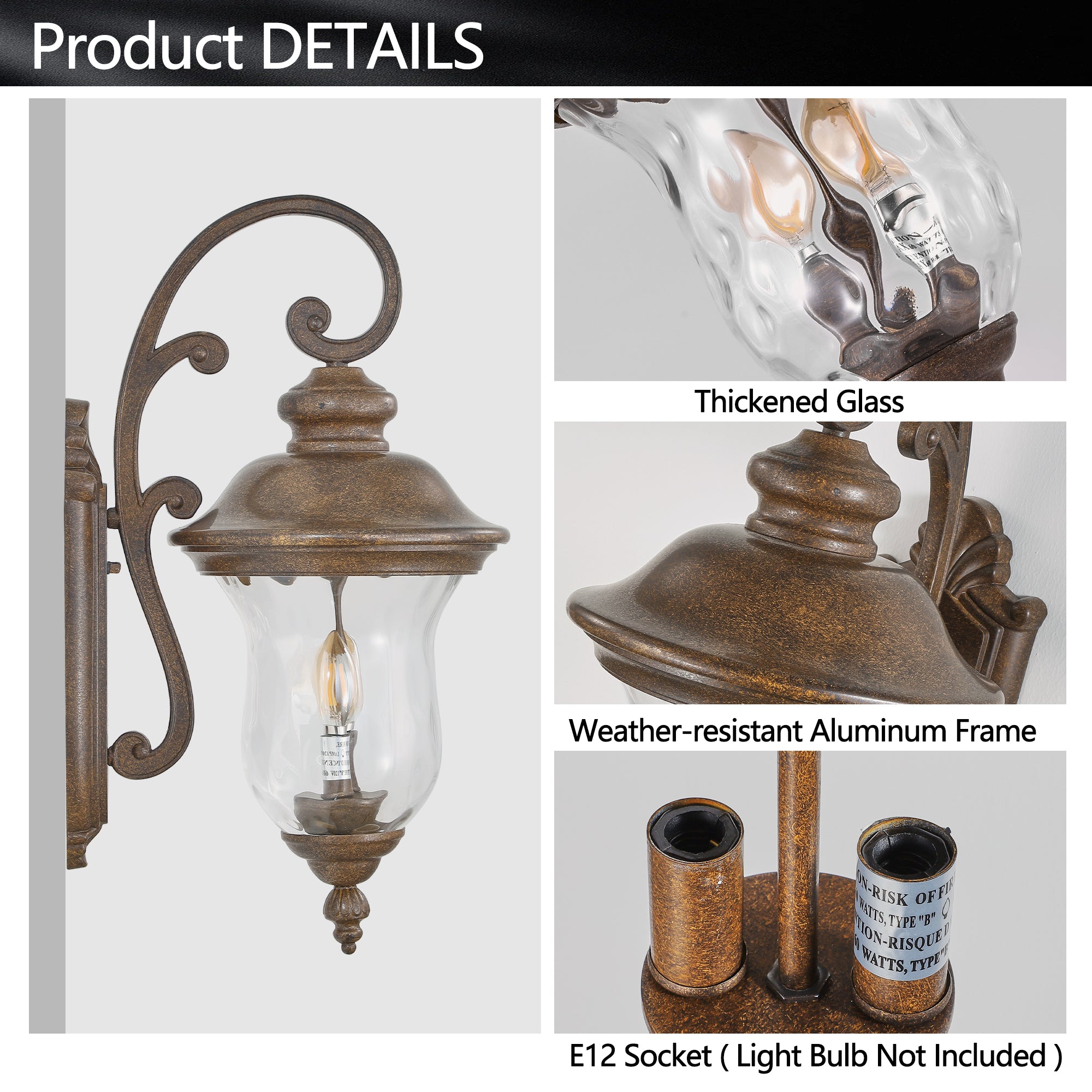 Exterior Waterproof Lantern Porch Light