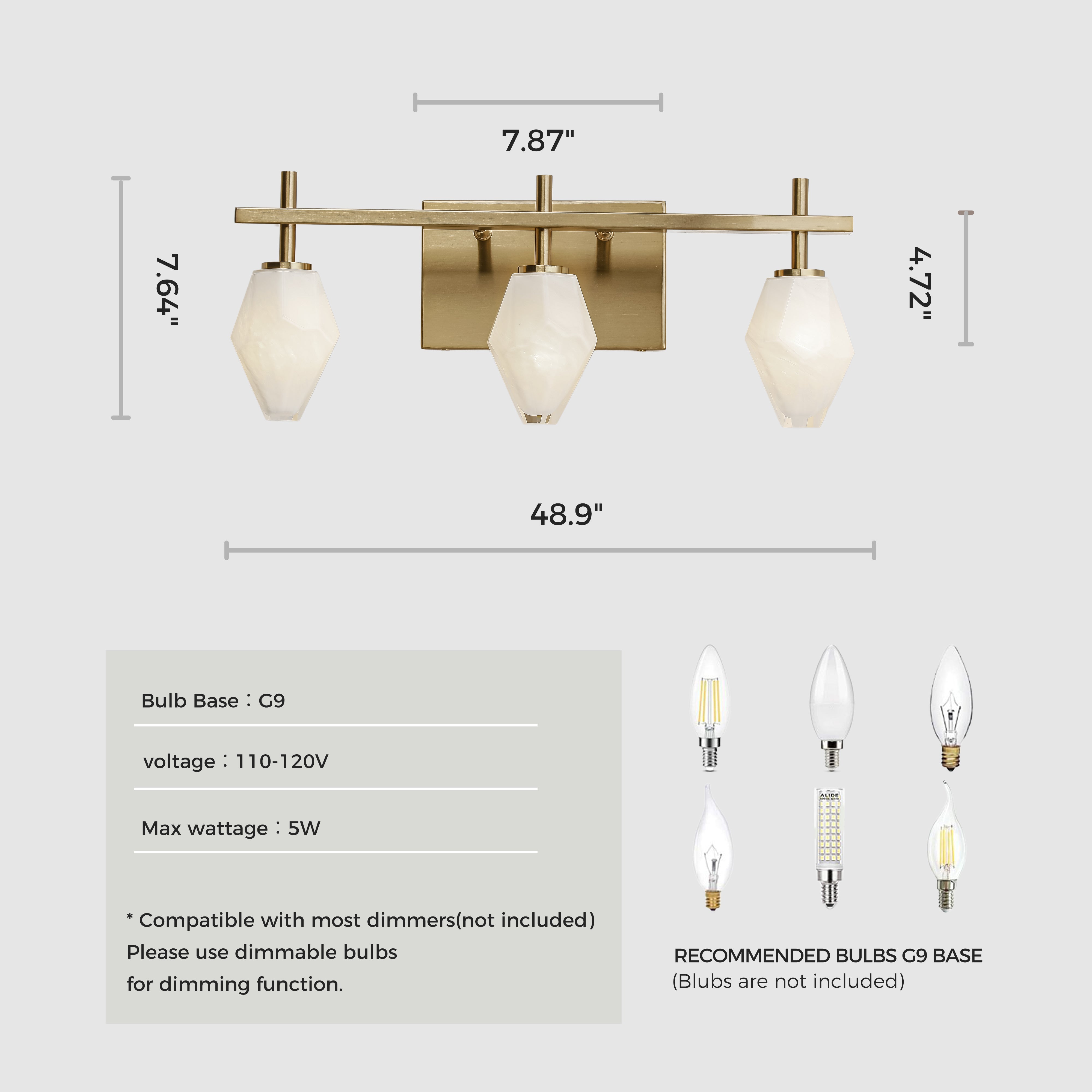 Modern Handmade Glass Wall Light Antique Brass Finish