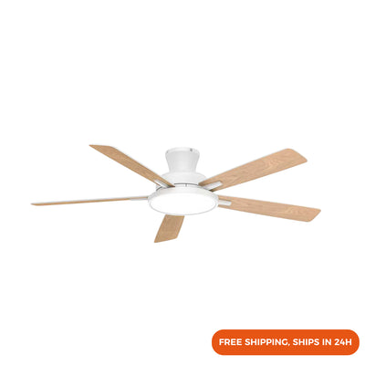 52 inch Indoor Ceiling Fan with LED Light, Stepless 3 CCT