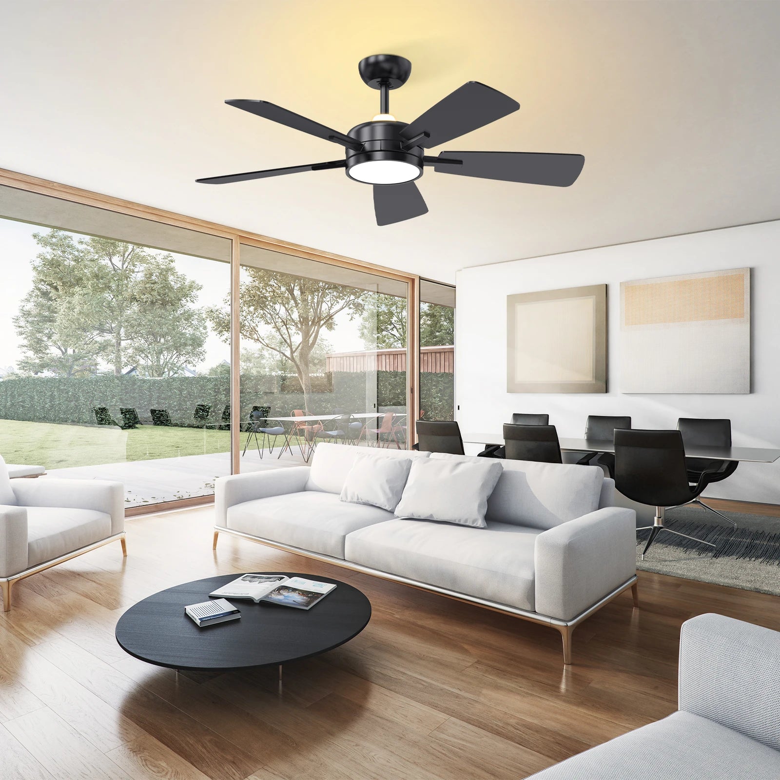 46" Downrod Mount Fan Lighting with Back Light