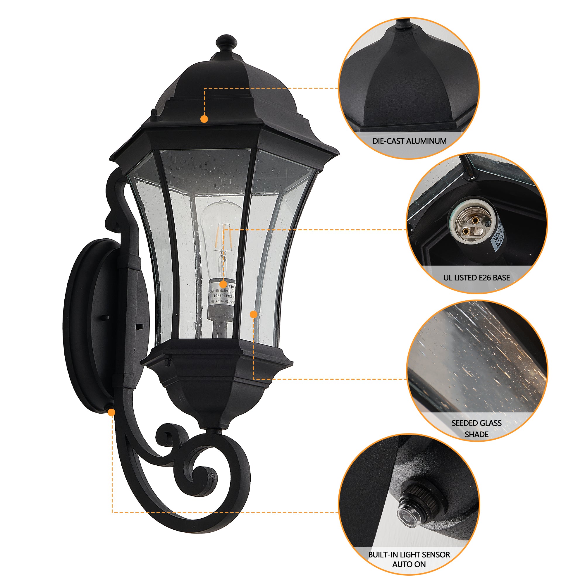 Vintage Wall-Mounted Outdoor Lantern Light
