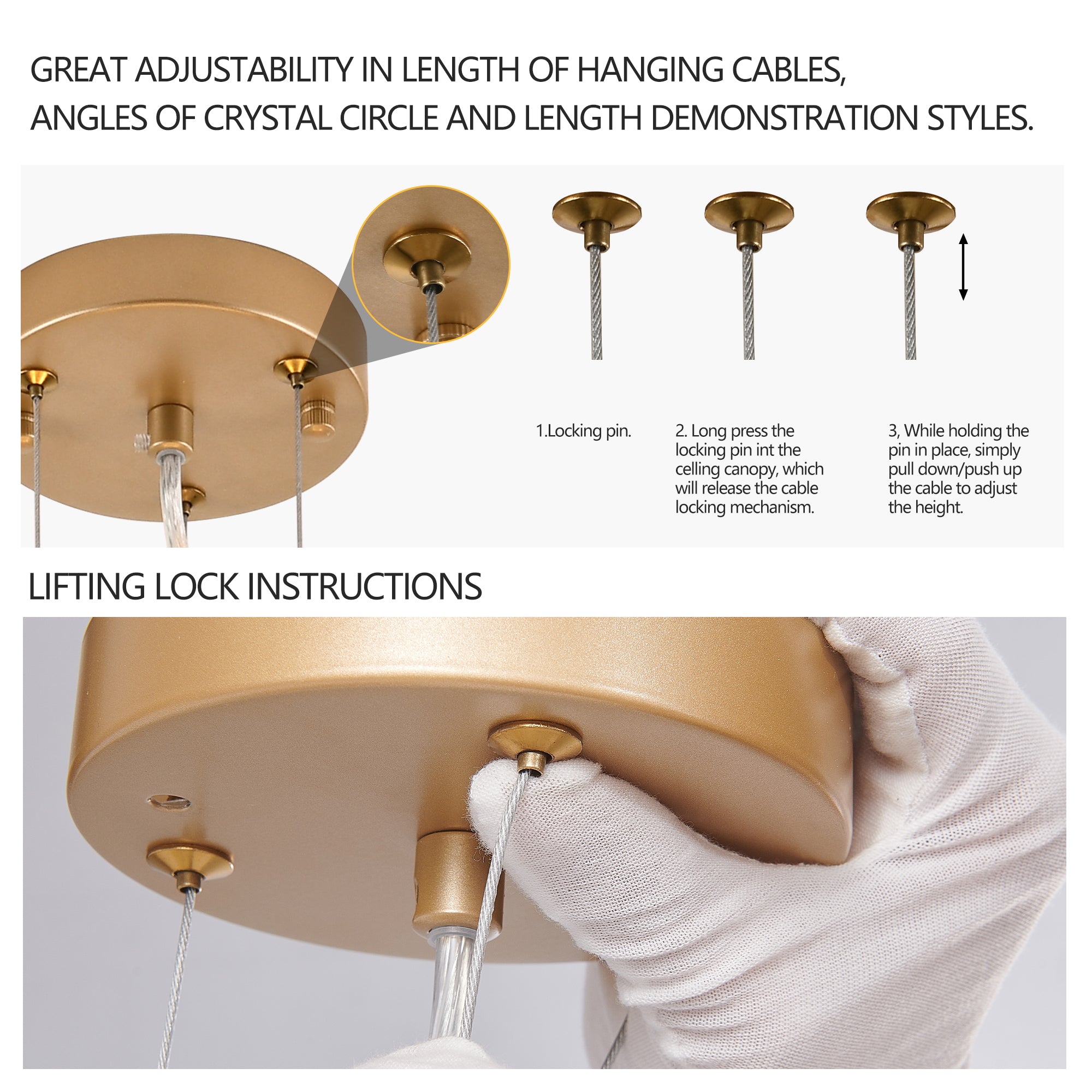 Gold Round Raindrop Indoor Hanging Pendant