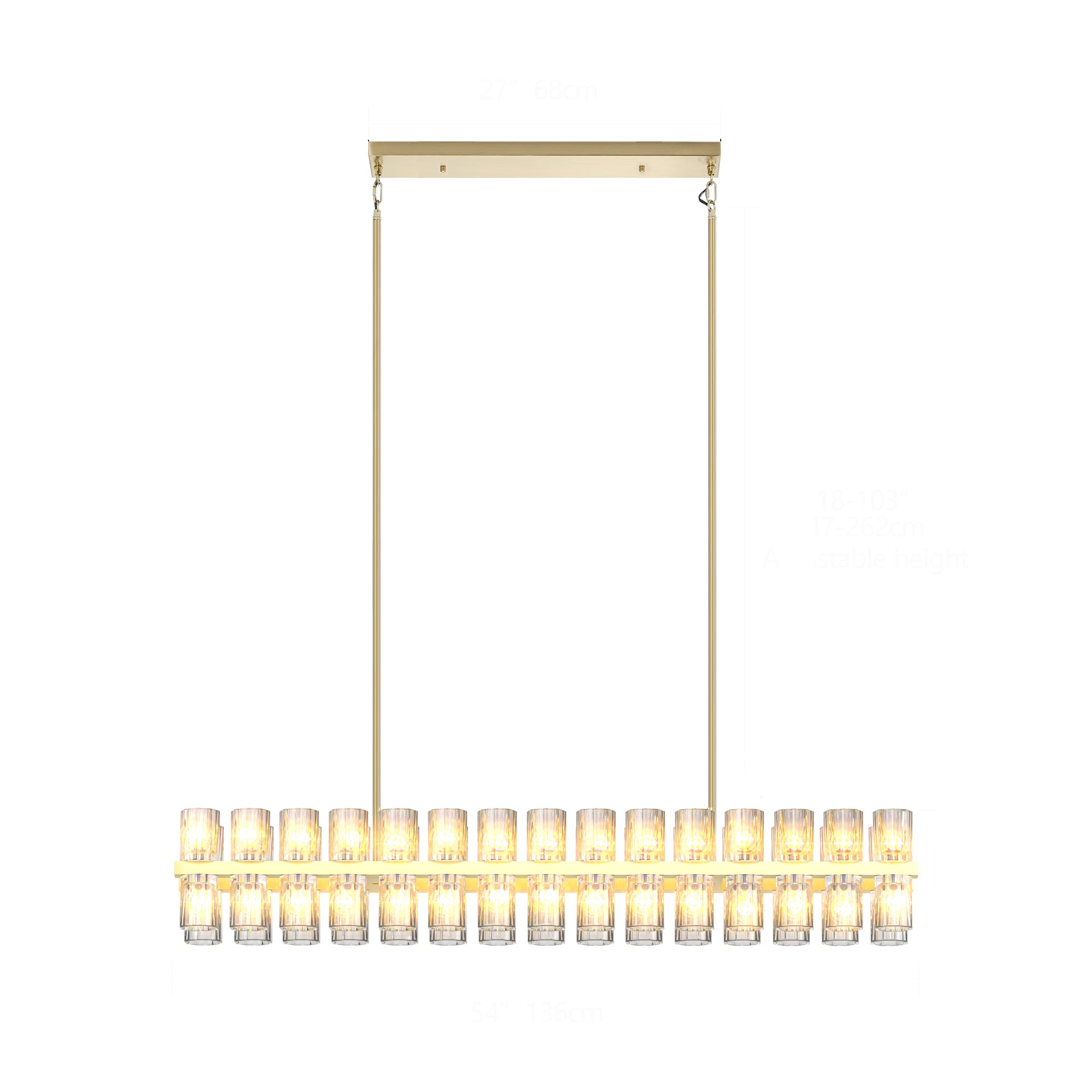 Crystal Rectangular Chandelier Light Fixture