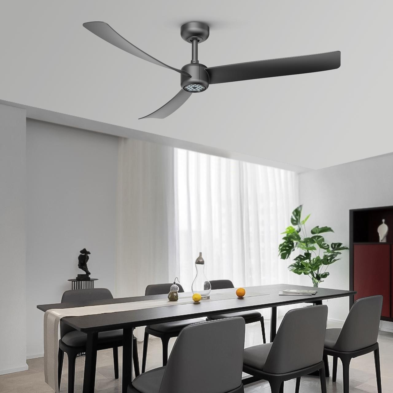 I3 52 Inch Downrod LED Fan Lighting, ABS Blades