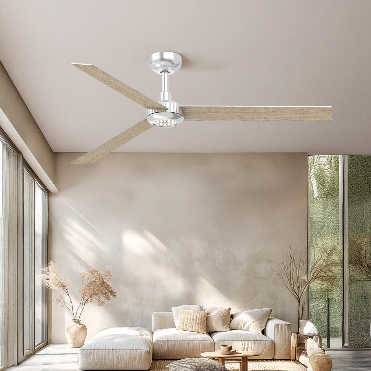 X3 52 Inch LED Ceiling Fan, Plywood Double Side Blades