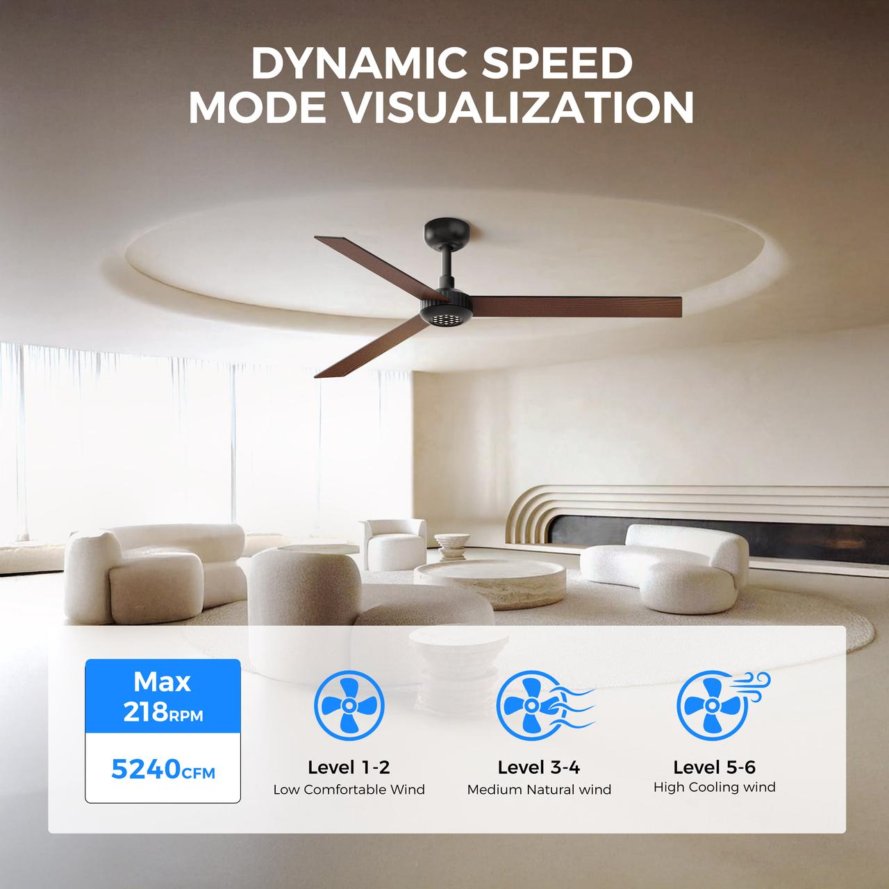 X3 52 Inch LED Ceiling Fan, Plywood Double Side Blades