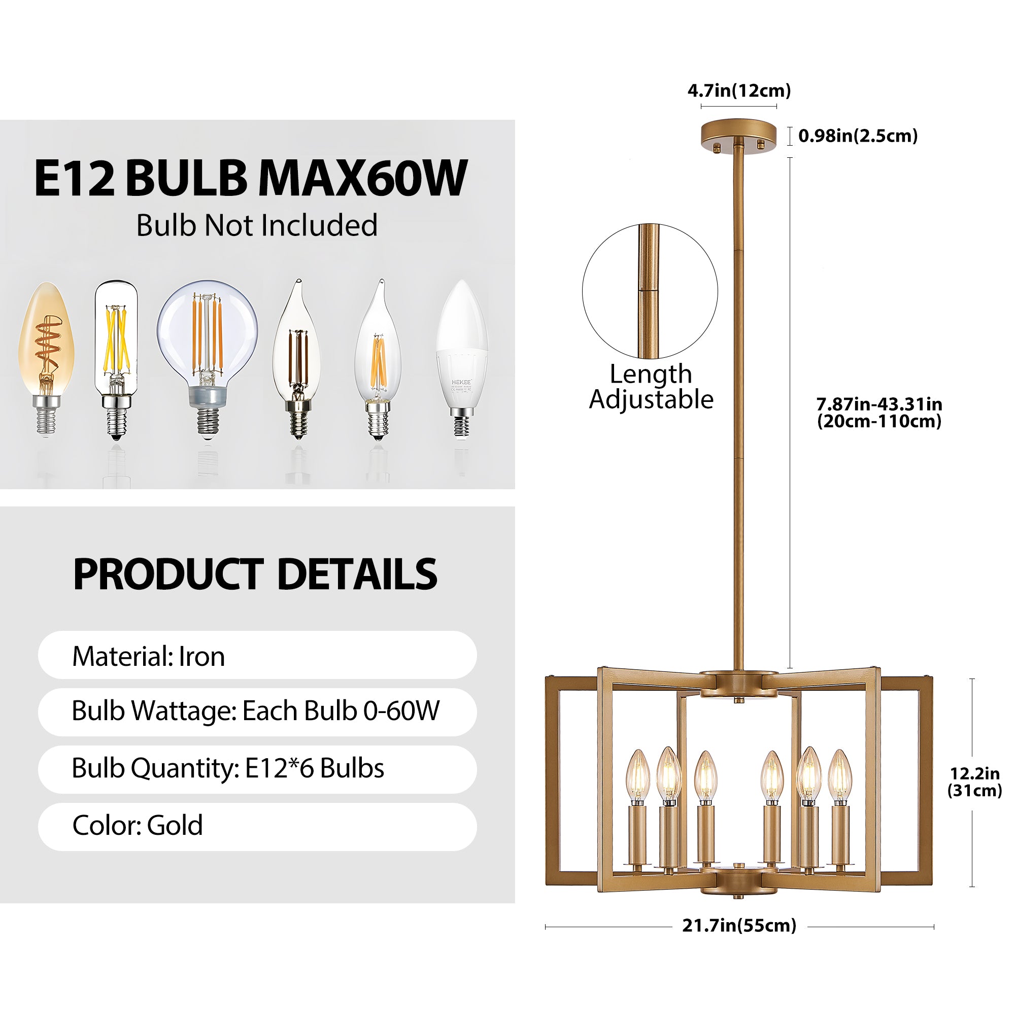 Geometric Metal Modern Industrial Light Fixture