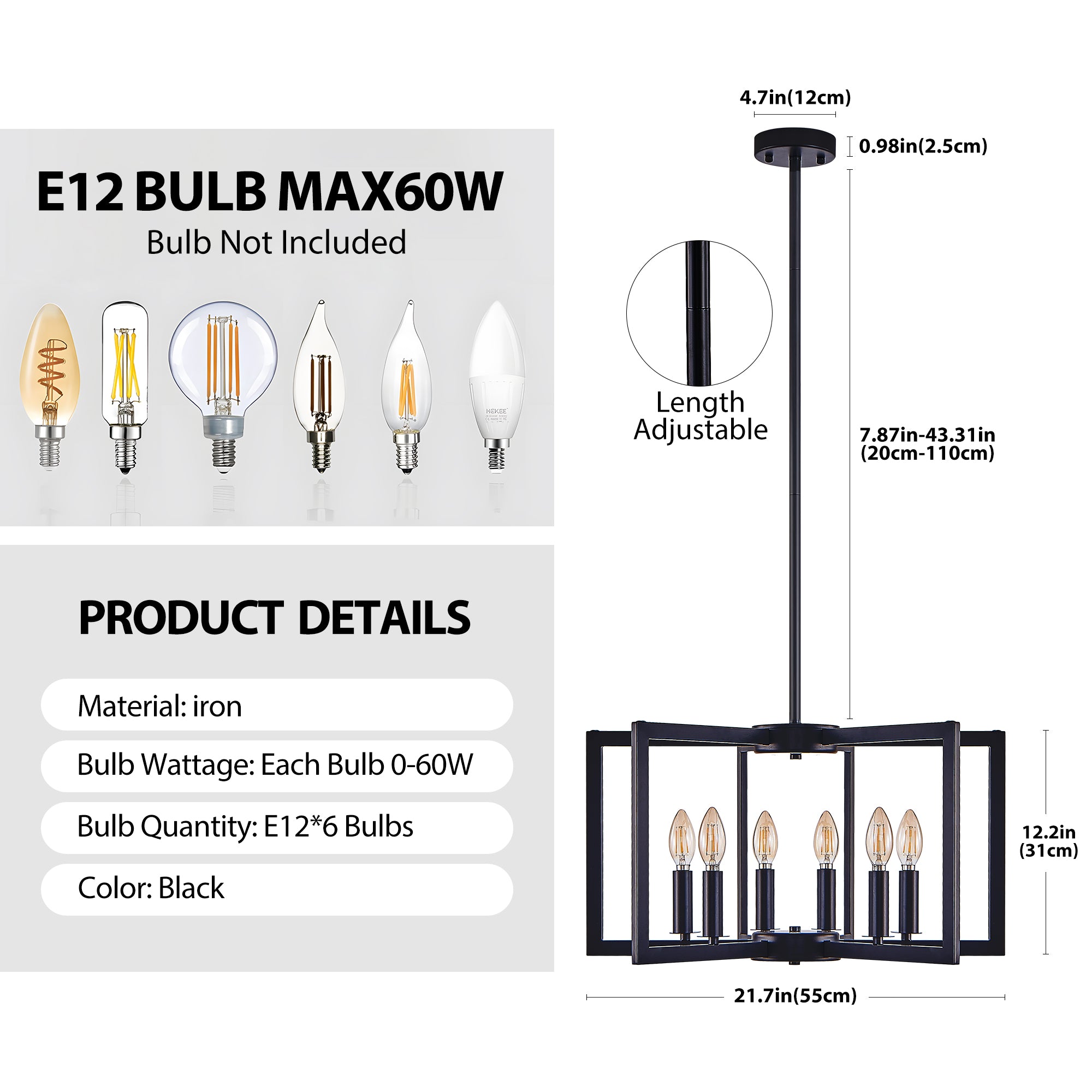 Geometric Metal Modern Industrial Light Fixture